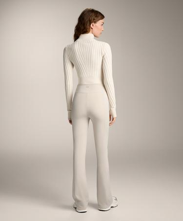 High rise Warm Flare trousers with zips — PALE MINK 9