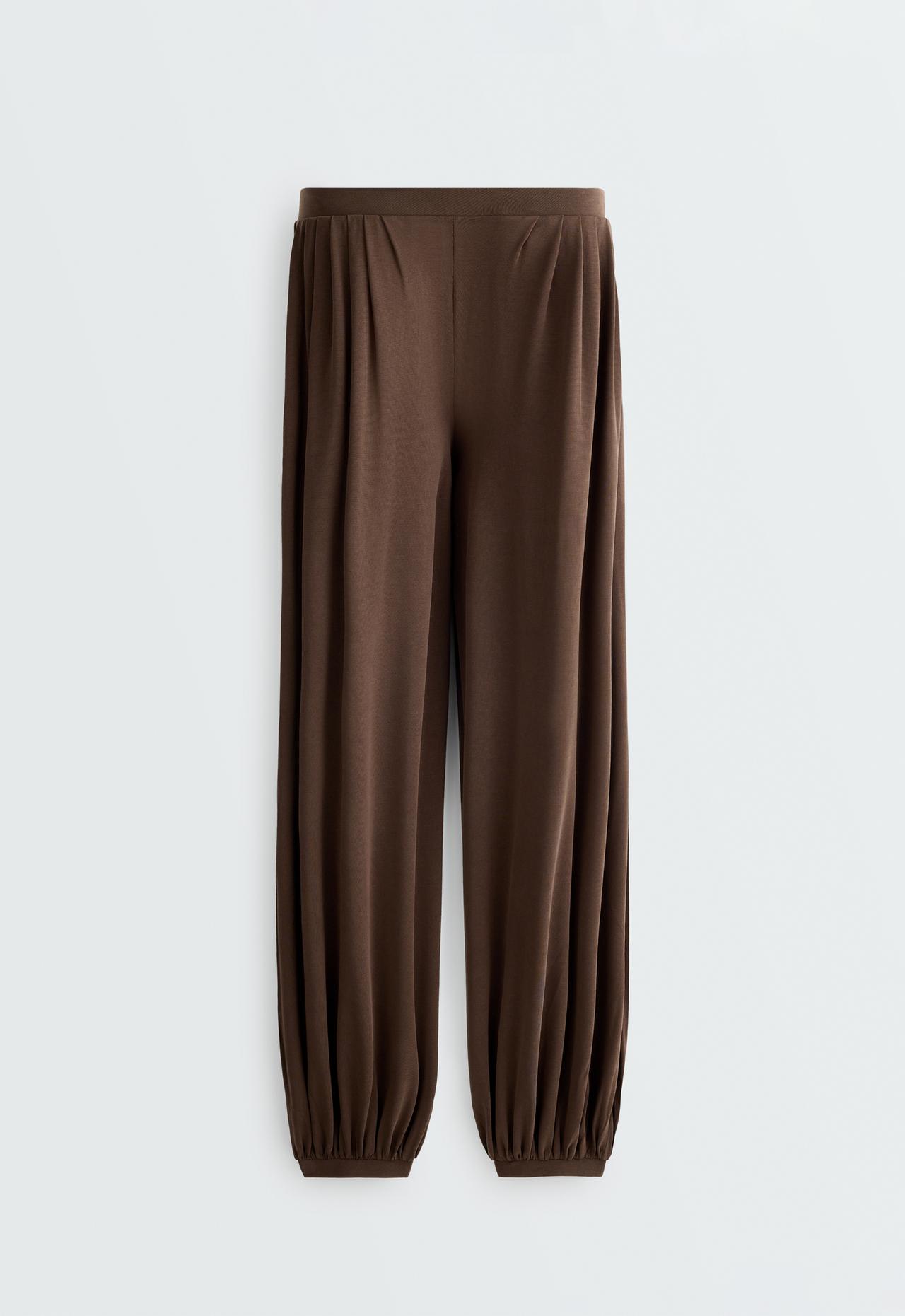 Modal-blend soft-touch joggers — DARK BROWN