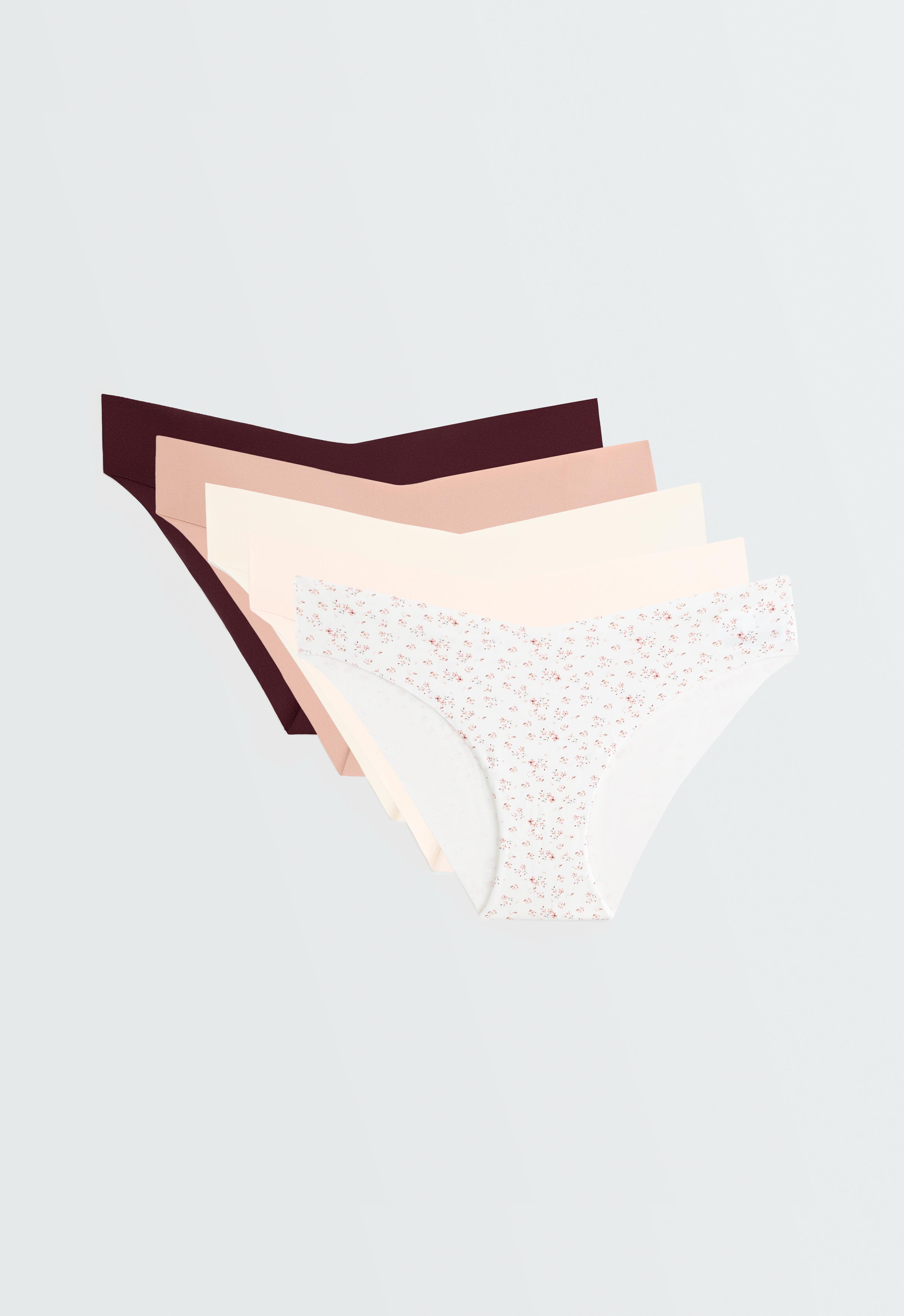 5 klasycznych fig bikini, mieszanka poliamidu, niewidoczne, laser cut, krój V