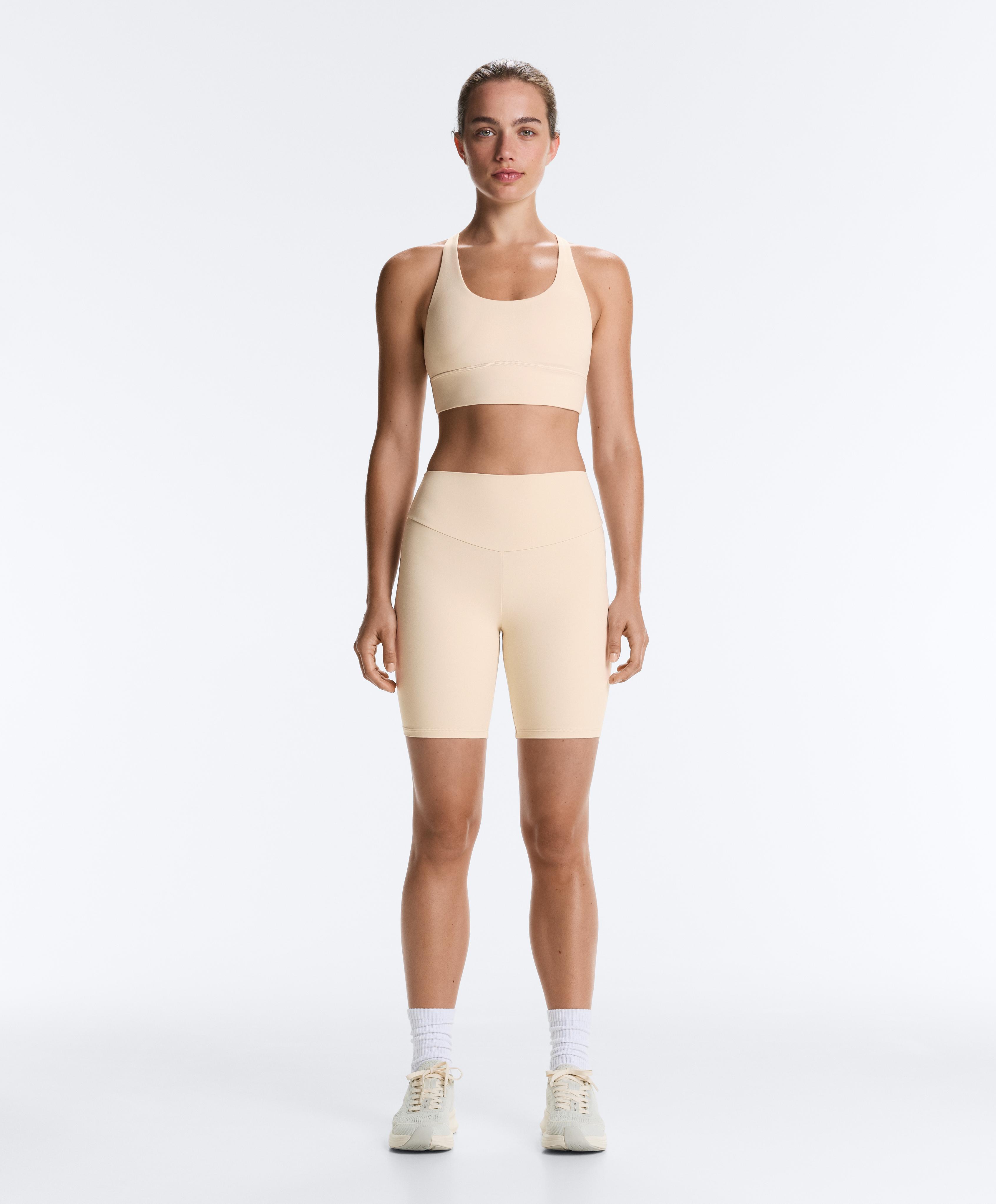 Comfortlux high-rise 20cm biker leggings — SAND