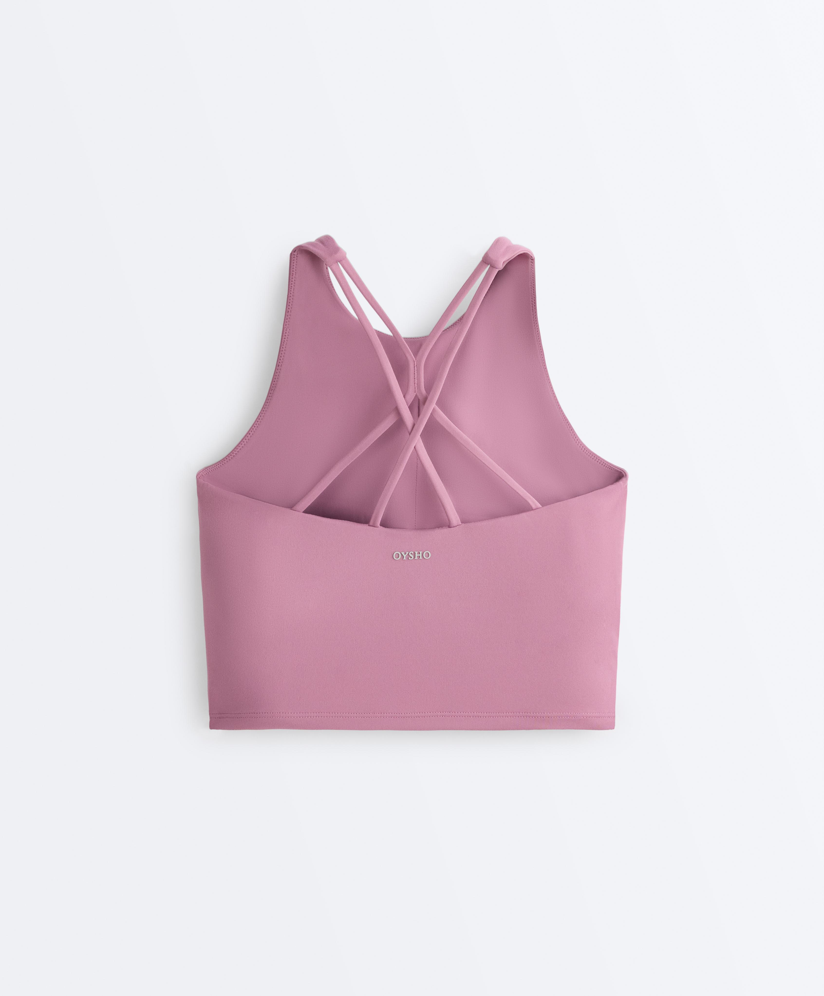 Comfortlux strappy tank top with cups — MAUVE PINK