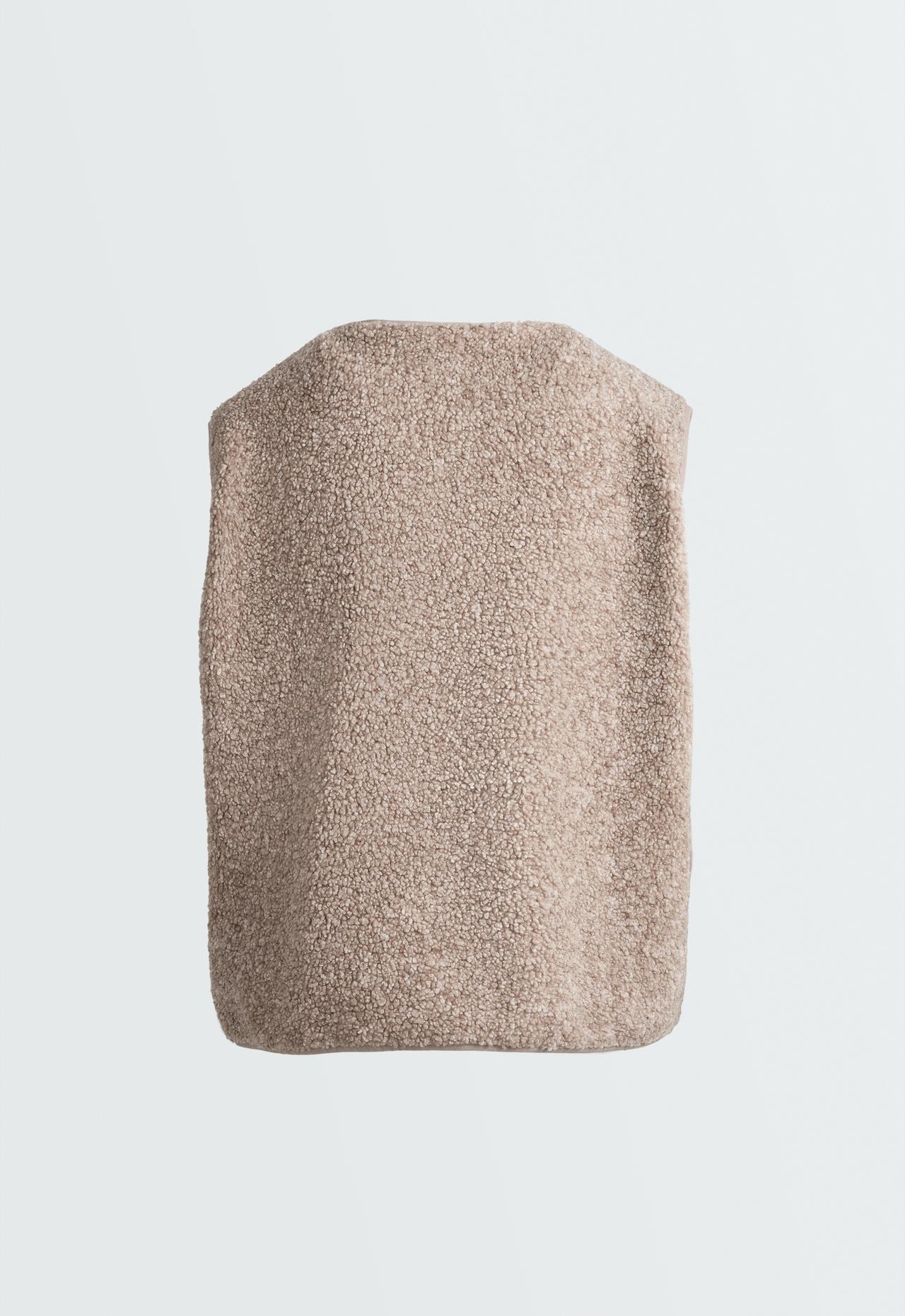 Faux-shearling gilet with zip — TAUPE