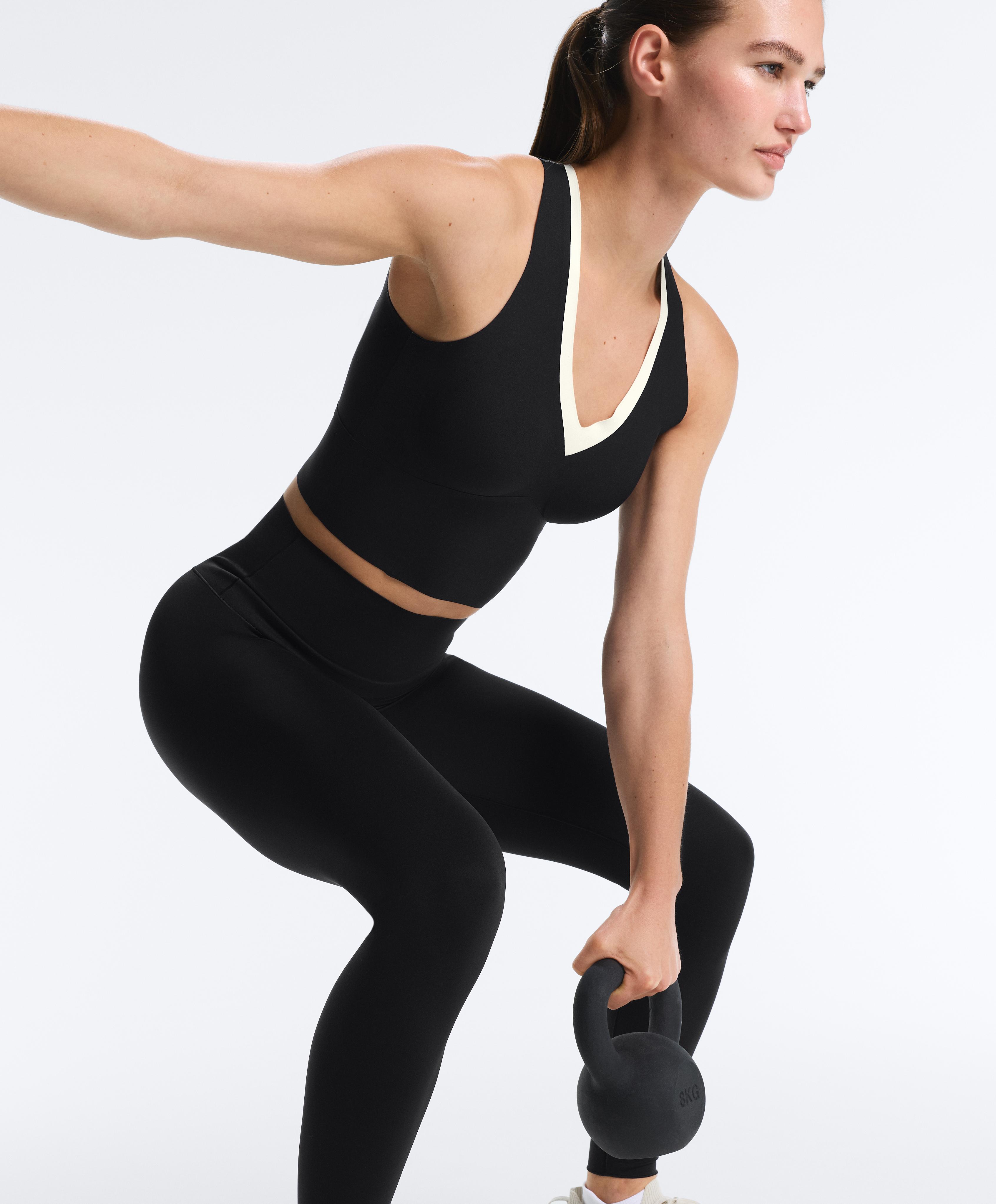 Perfect-adapt sleeveless contrast tank top — BLACK
