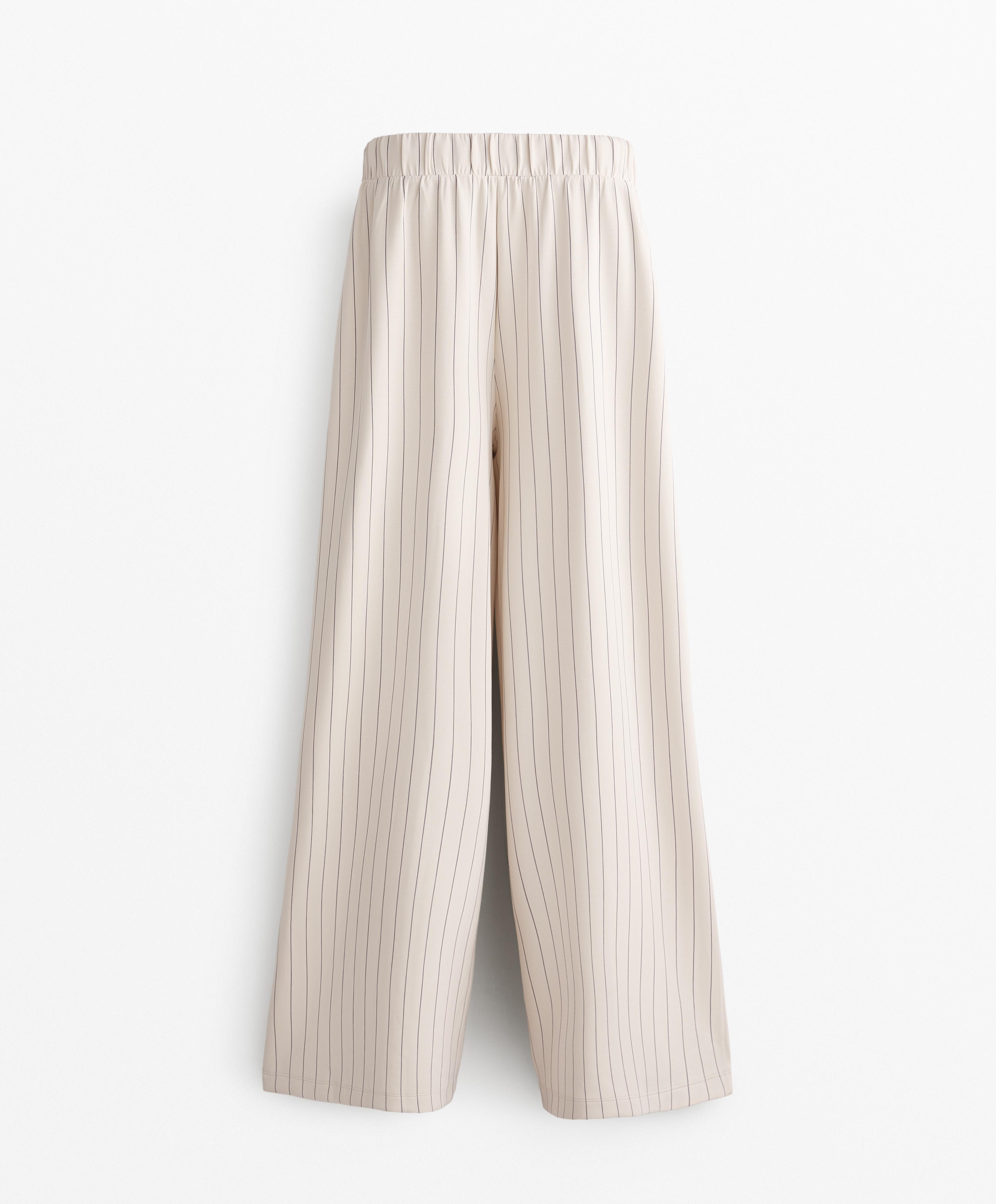 Pinstripe trousers with modal