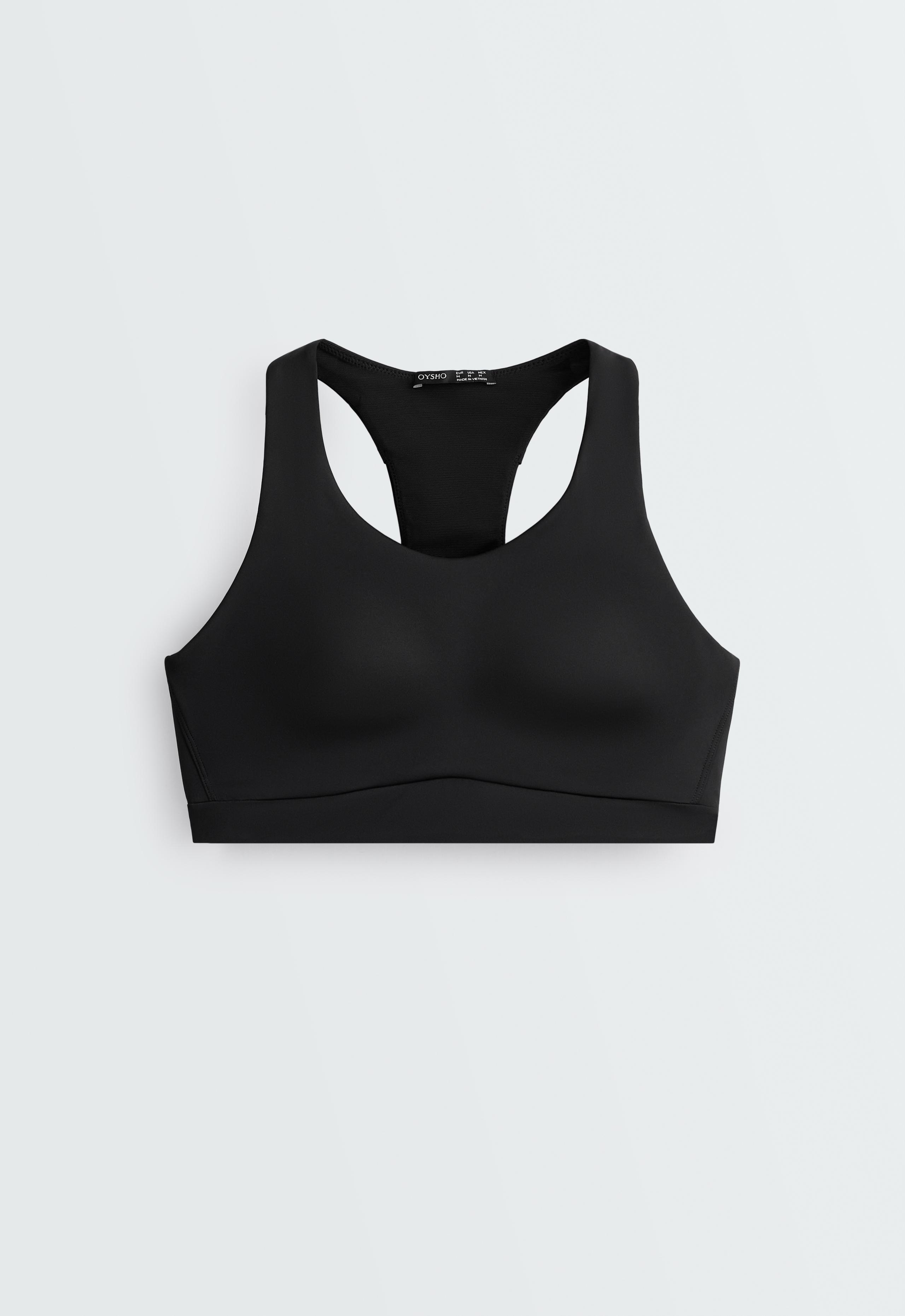 Rapid Dry sports bra, medium support, pockets - BLACK