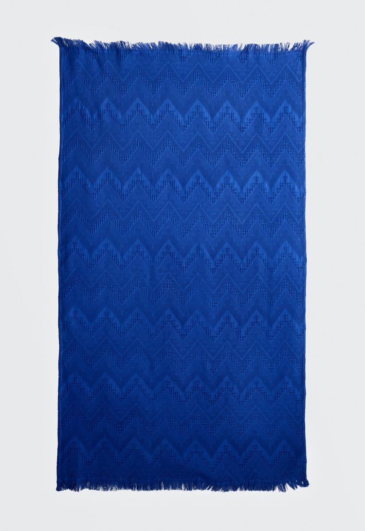 100% cotton chevron towel — KLEIN BLUE