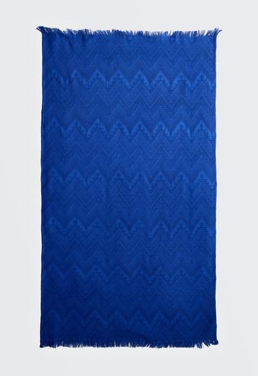 100% cotton chevron towel — KLEIN BLUE 1