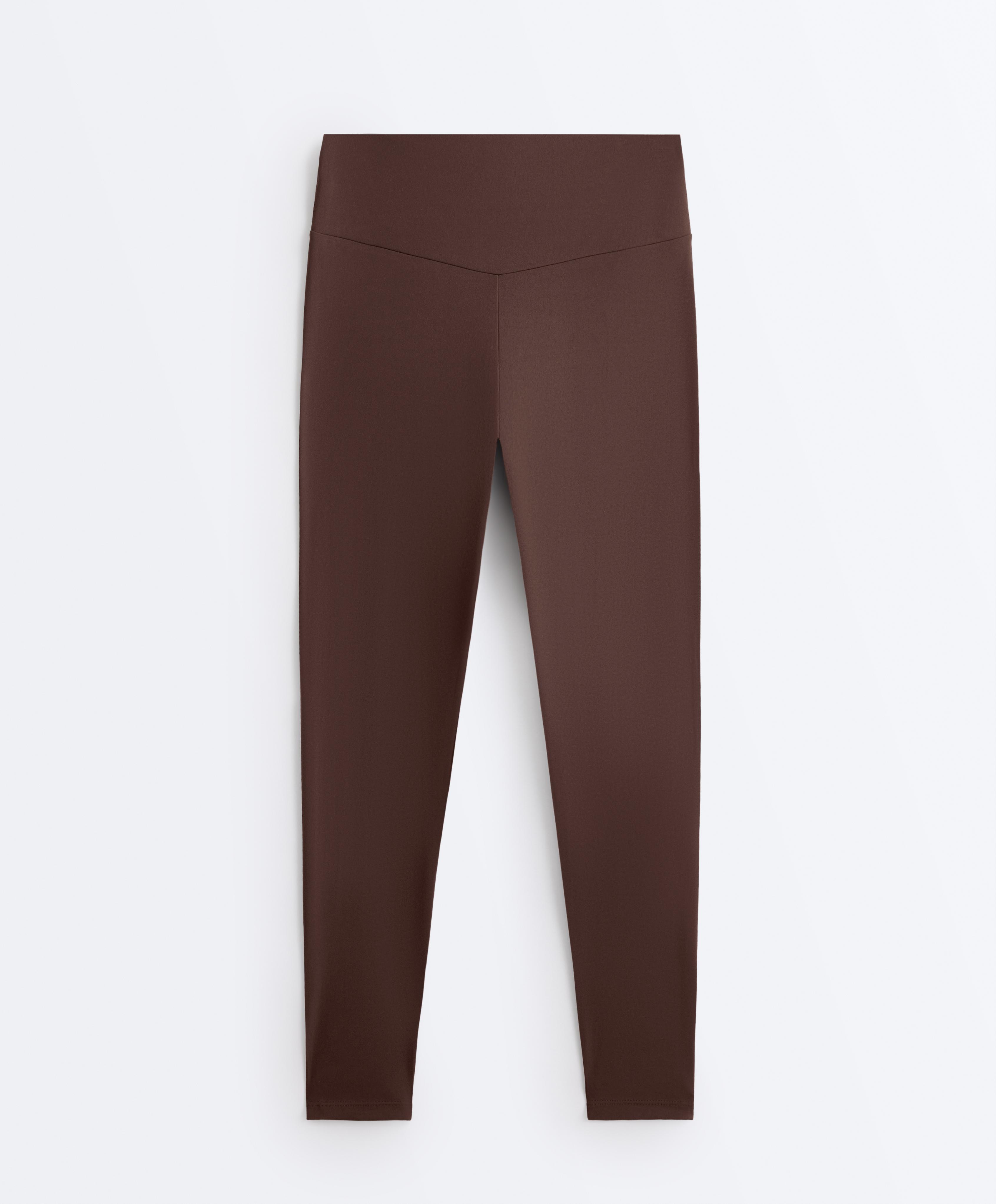 Comfortlux high-waisted ankle-length leggings — BROWN
