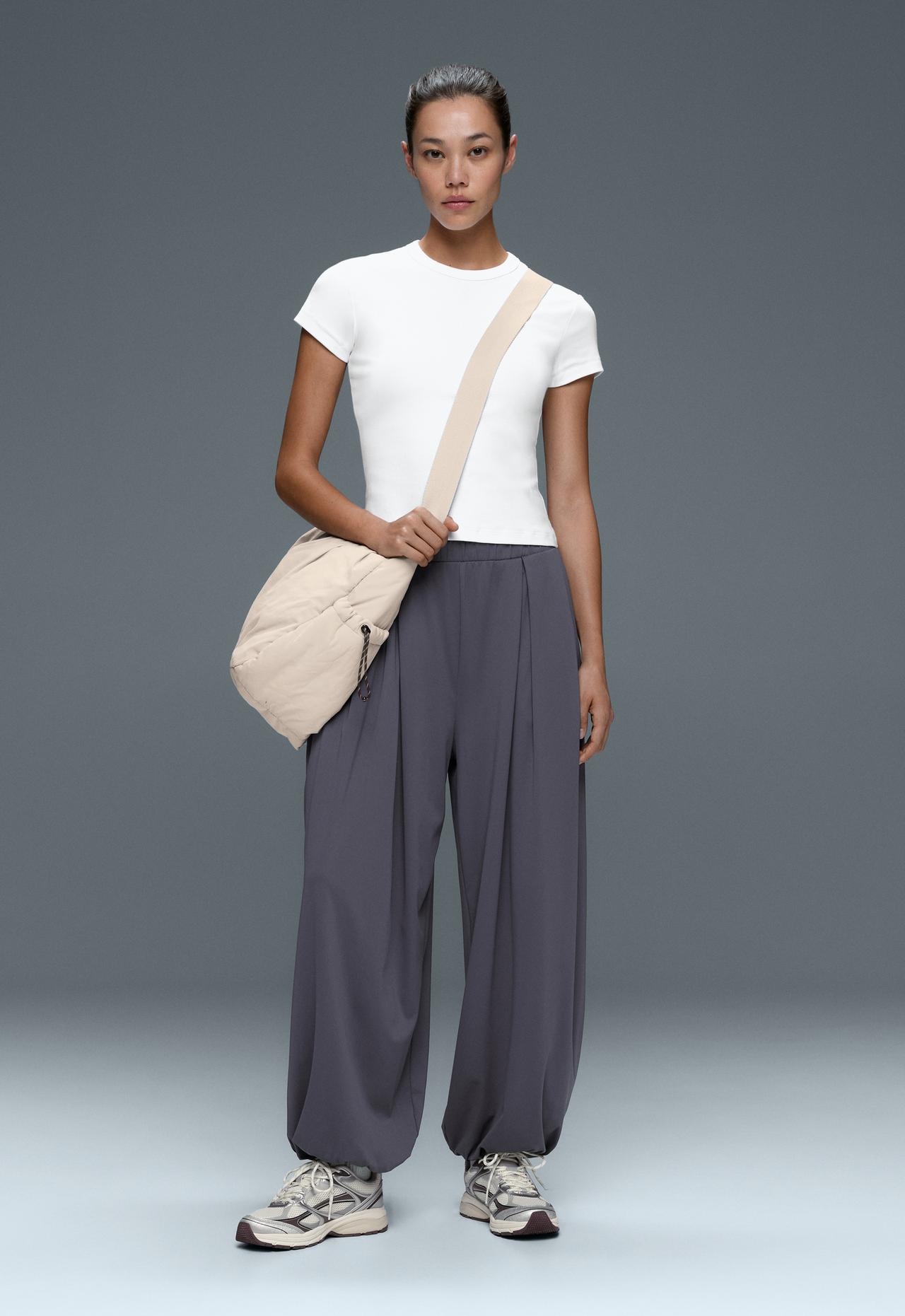Comfortlux high-waisted pleated joggers — BLUE-GREY