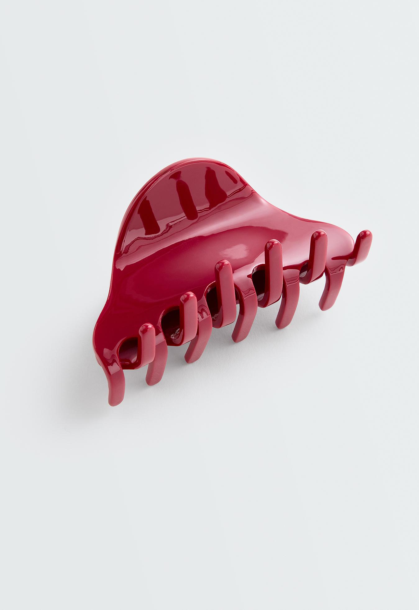 Large acetate hair clip — STRAWBERRY RED