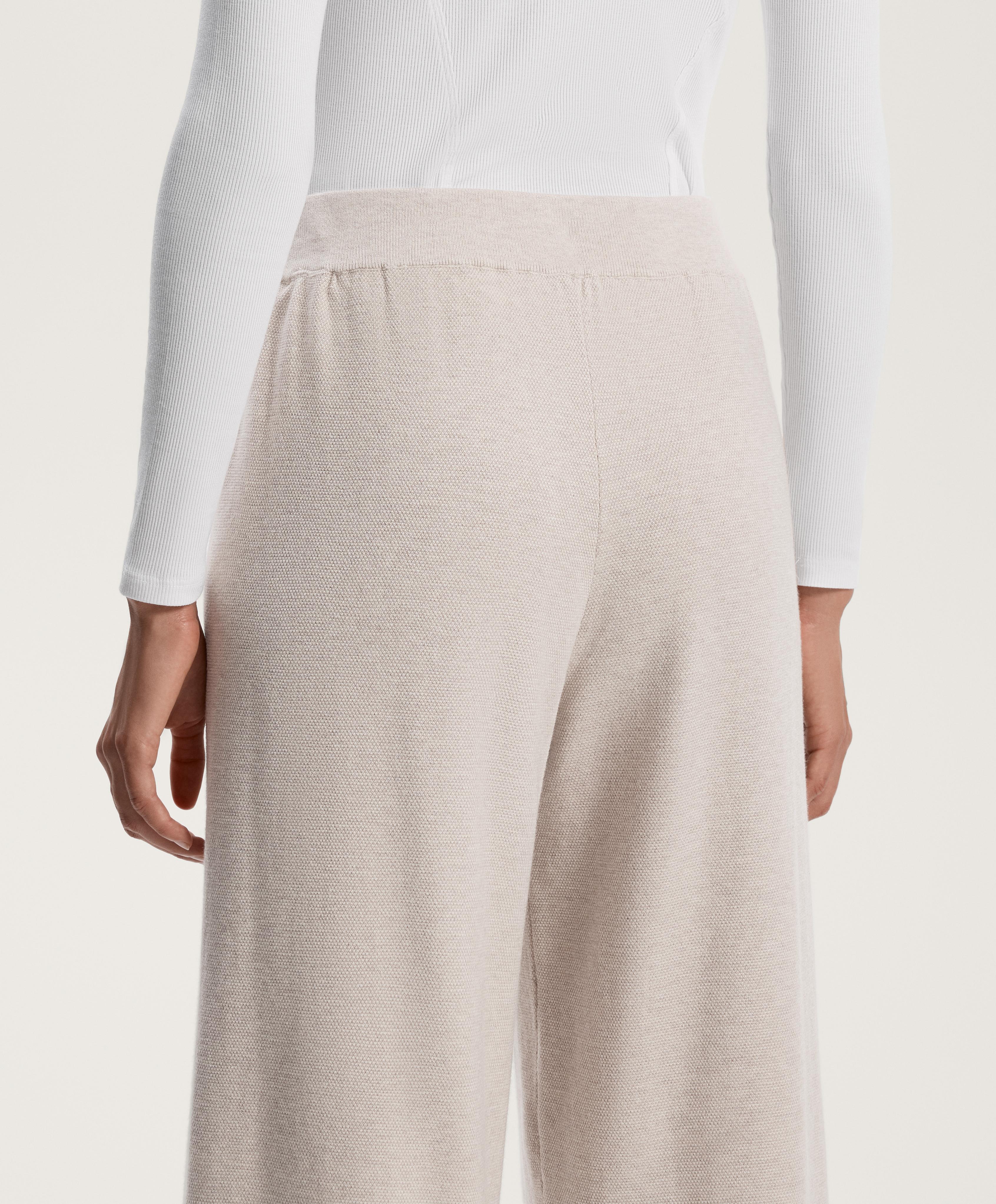 Wide straight-leg piqué knit trousers - Sale