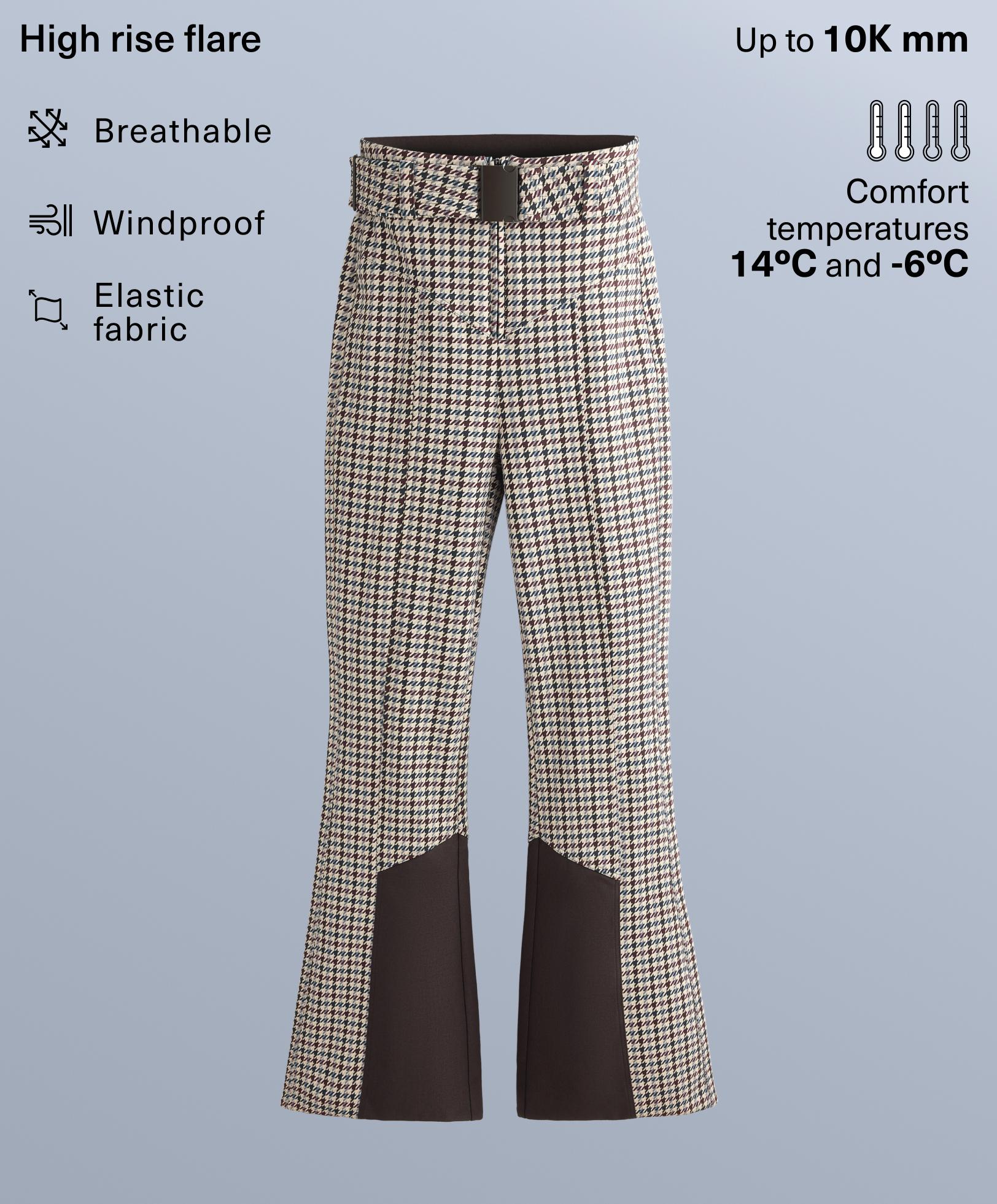 Water-resistant high-rise printed flare stretch SKI trousers Water-resistant high-rise printed flare stretch SKI trousers