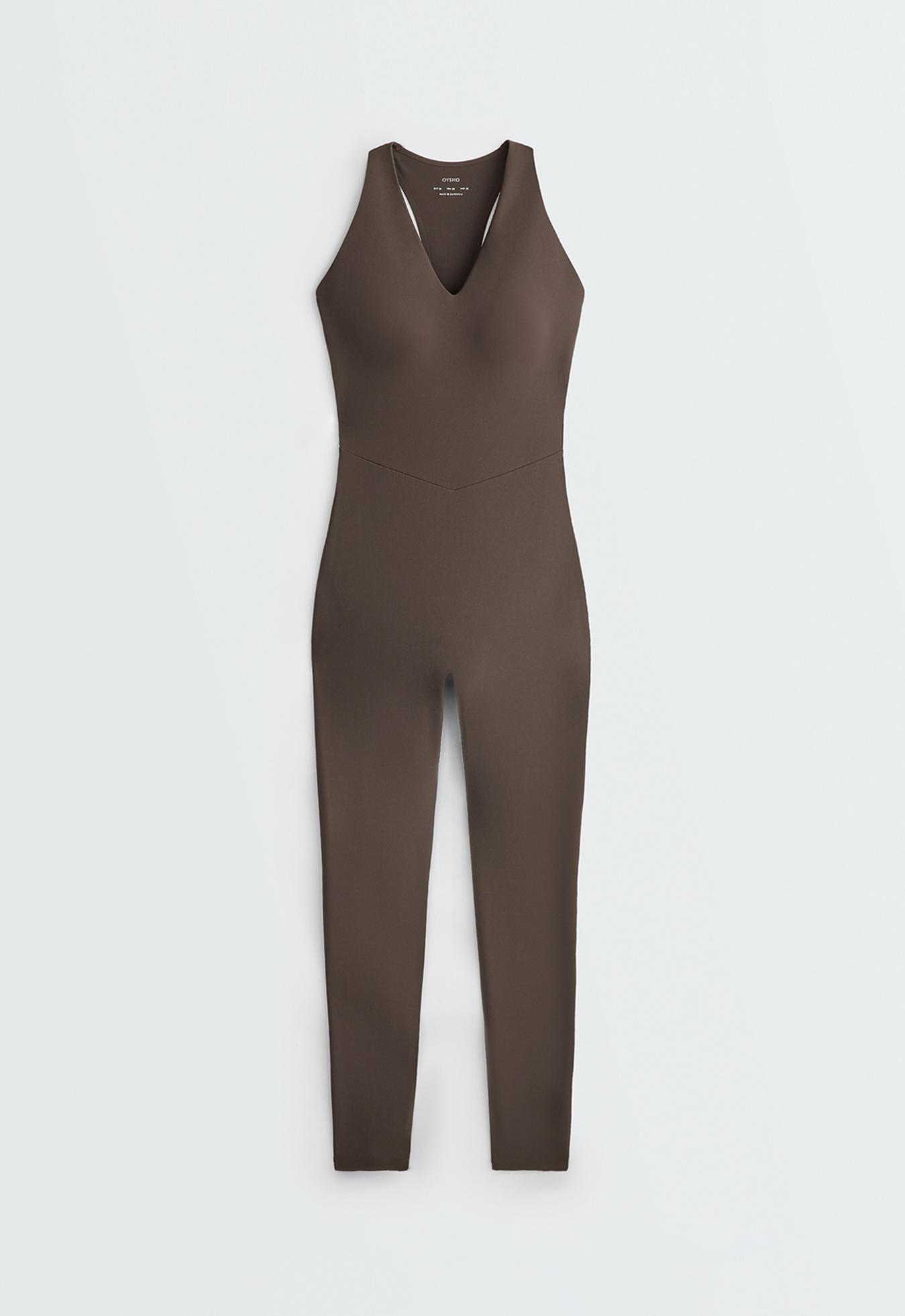 Long Compressive jumpsuit — BROWN