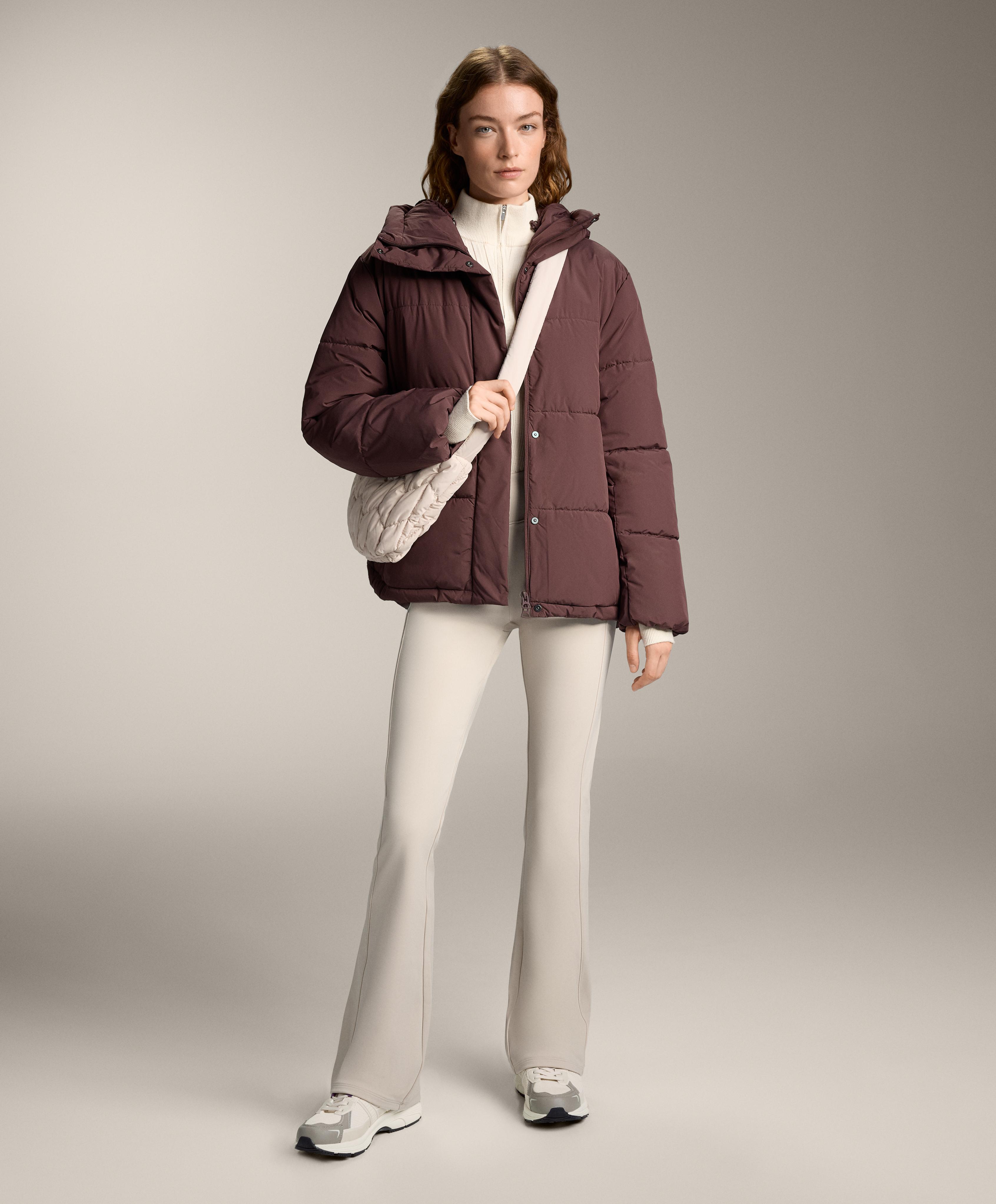 High rise warm flare trousers with pockets — PALE MINK