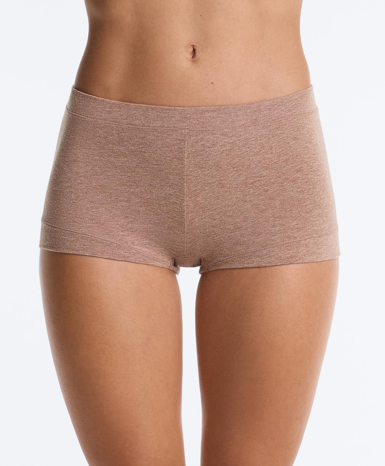 2 cotton blend shortie briefs — CHOCOLATE