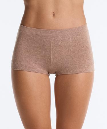 2 cotton blend shortie briefs — CHOCOLATE       2
