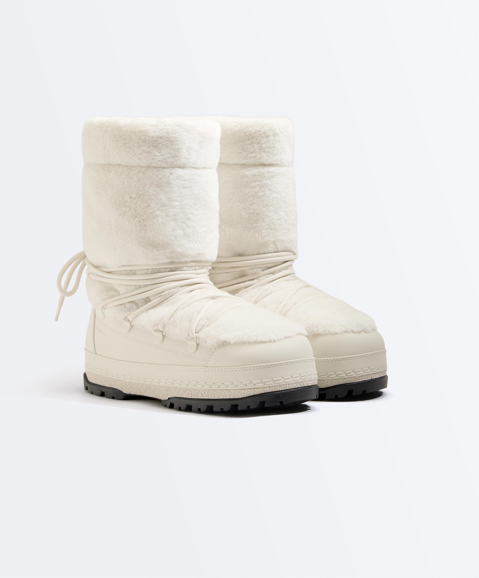 Lace-up technical faux fur boots - Sale Lace-up technical faux fur boots - Sale