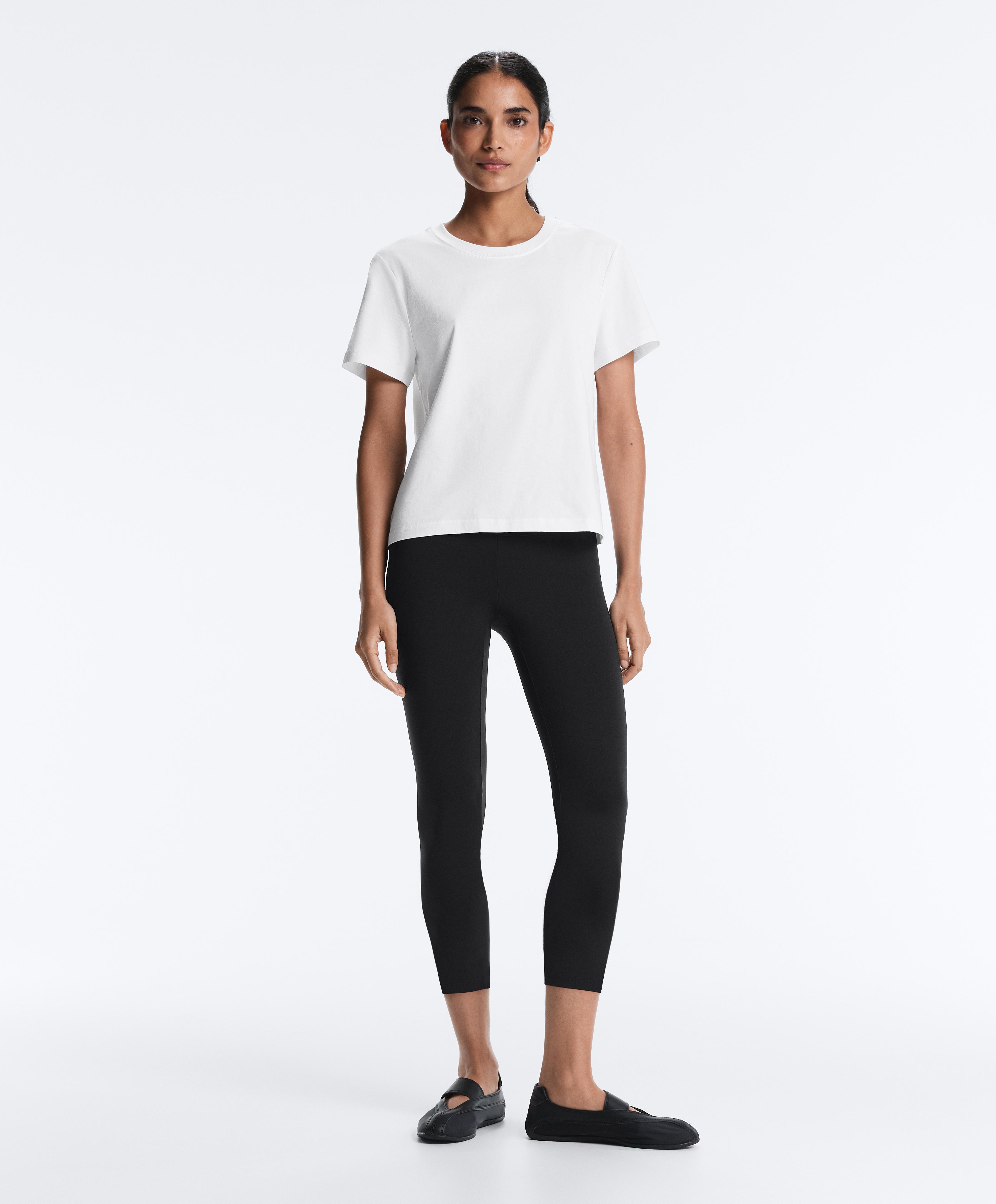 Regular cotton blend short-sleeve T-shirt — WHITE
