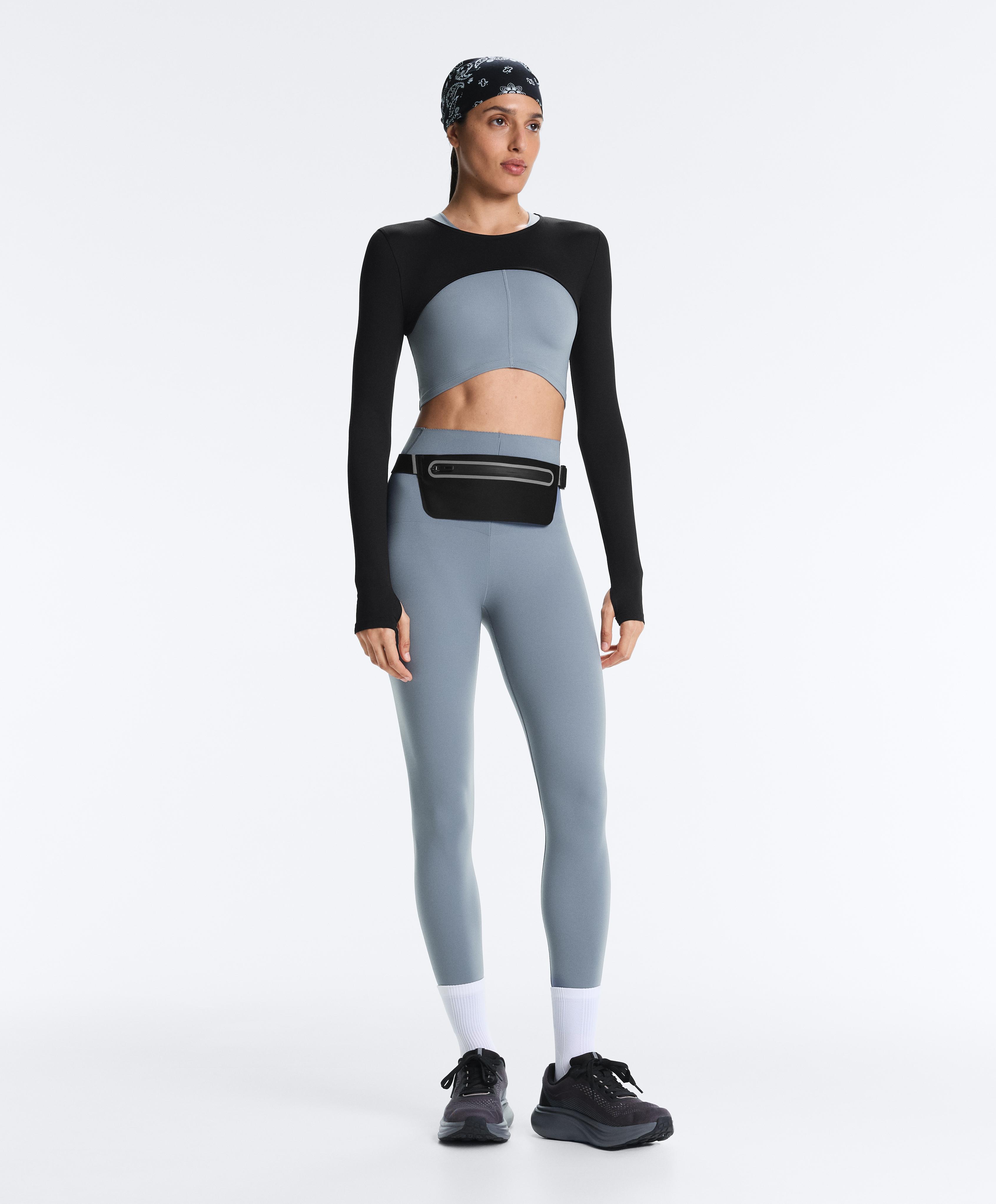 Compressive seam tank top — MID GREY-BLUE