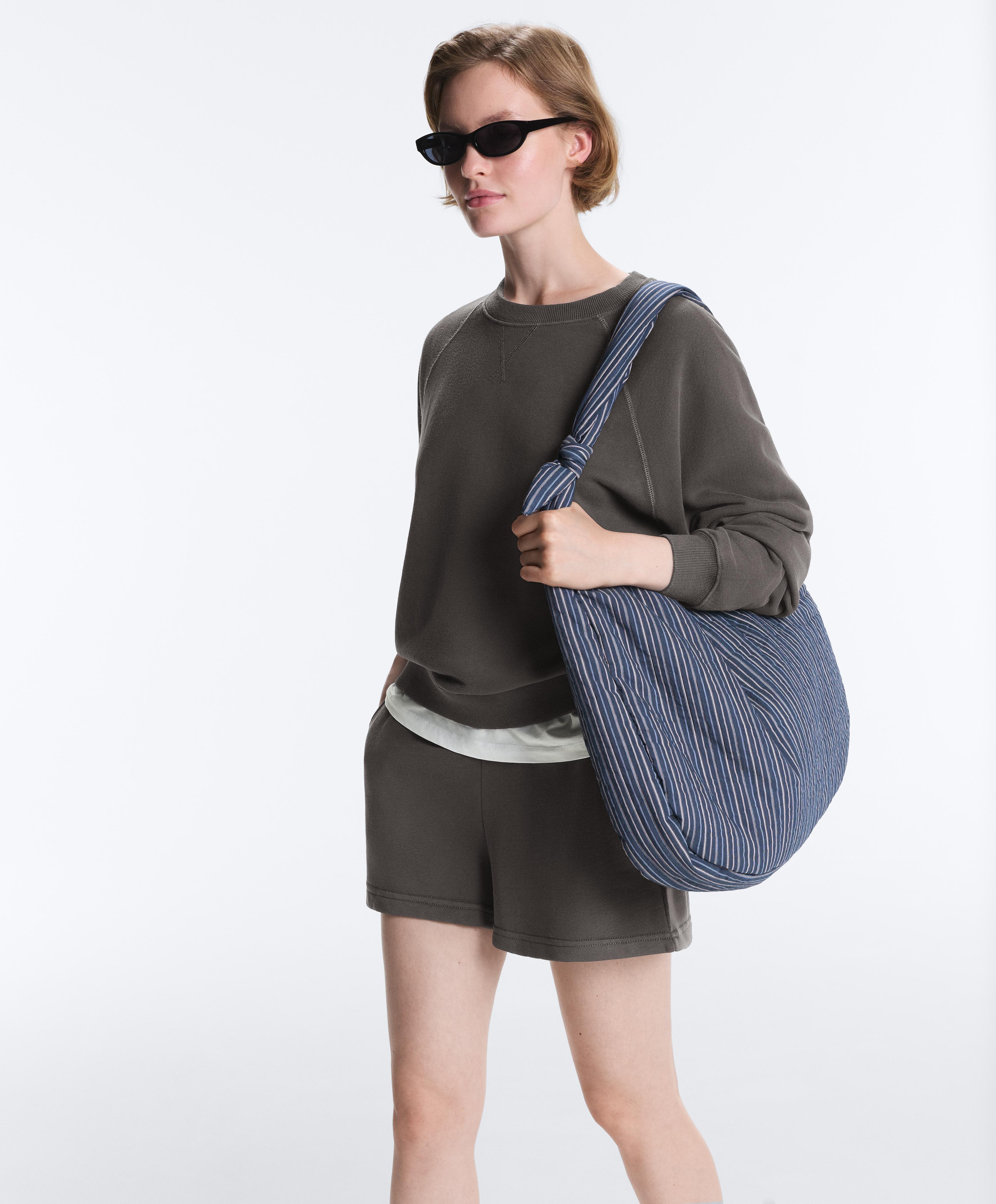 Cotton blend fleece shorts — ANTHRACITE