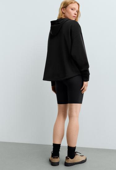 Soft-touch modal sweatshirt with zip — BLACK 5