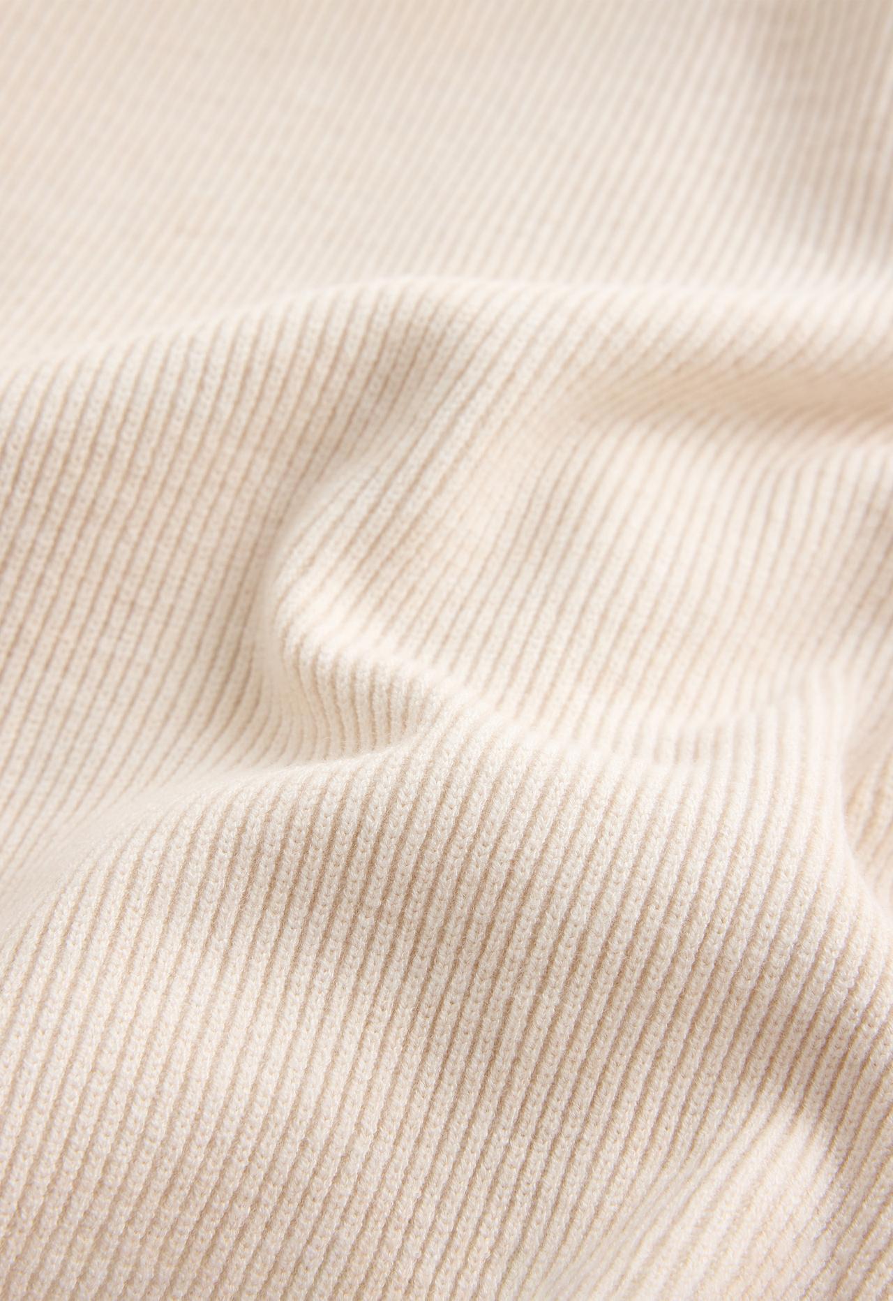 Long-sleeved open-knit polo shirt — ECRU