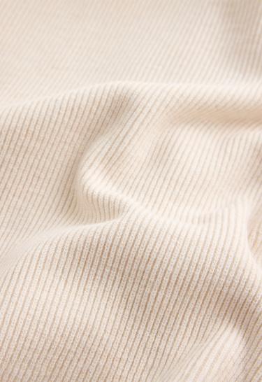 Long-sleeved open-knit polo shirt — ECRU 7