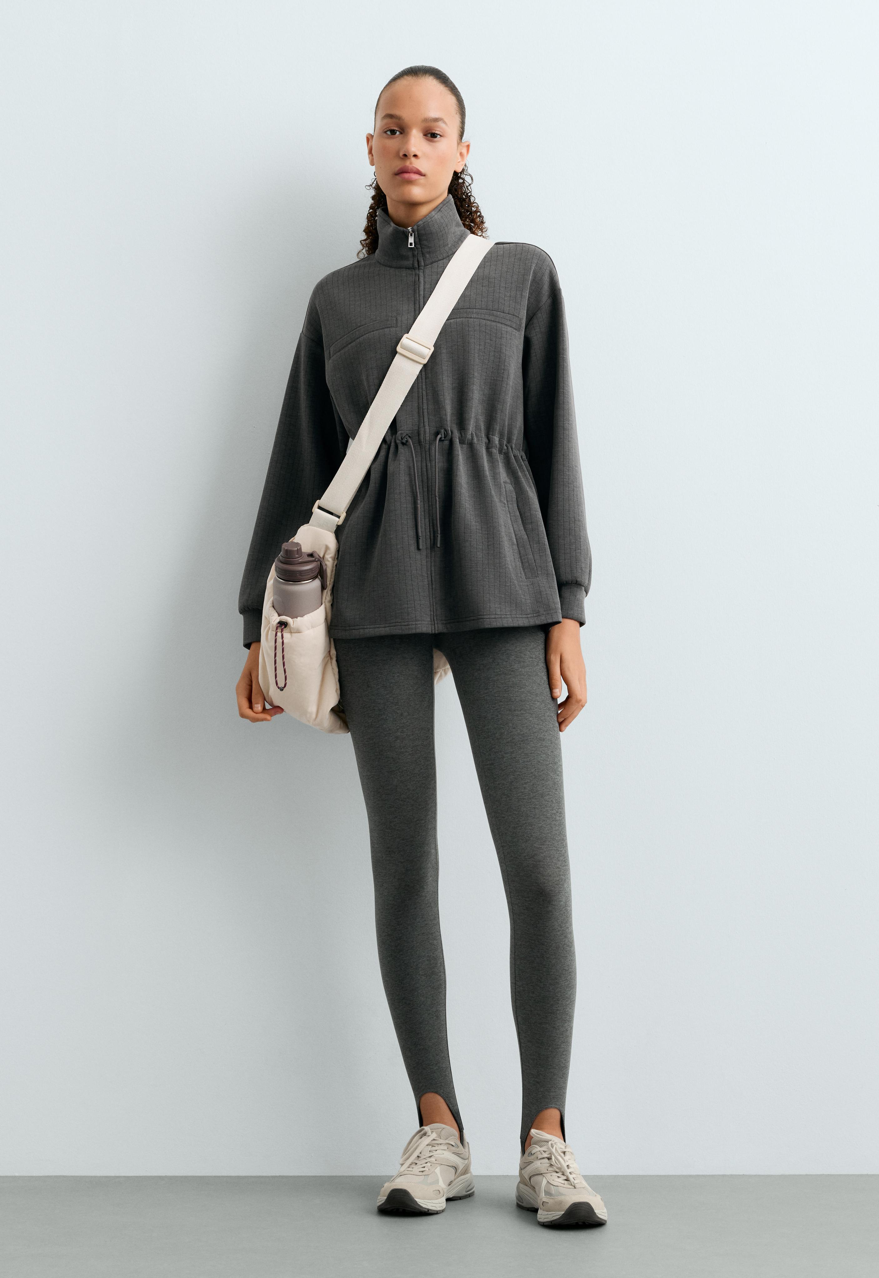 Long soft-touch pinstripe modal jacket