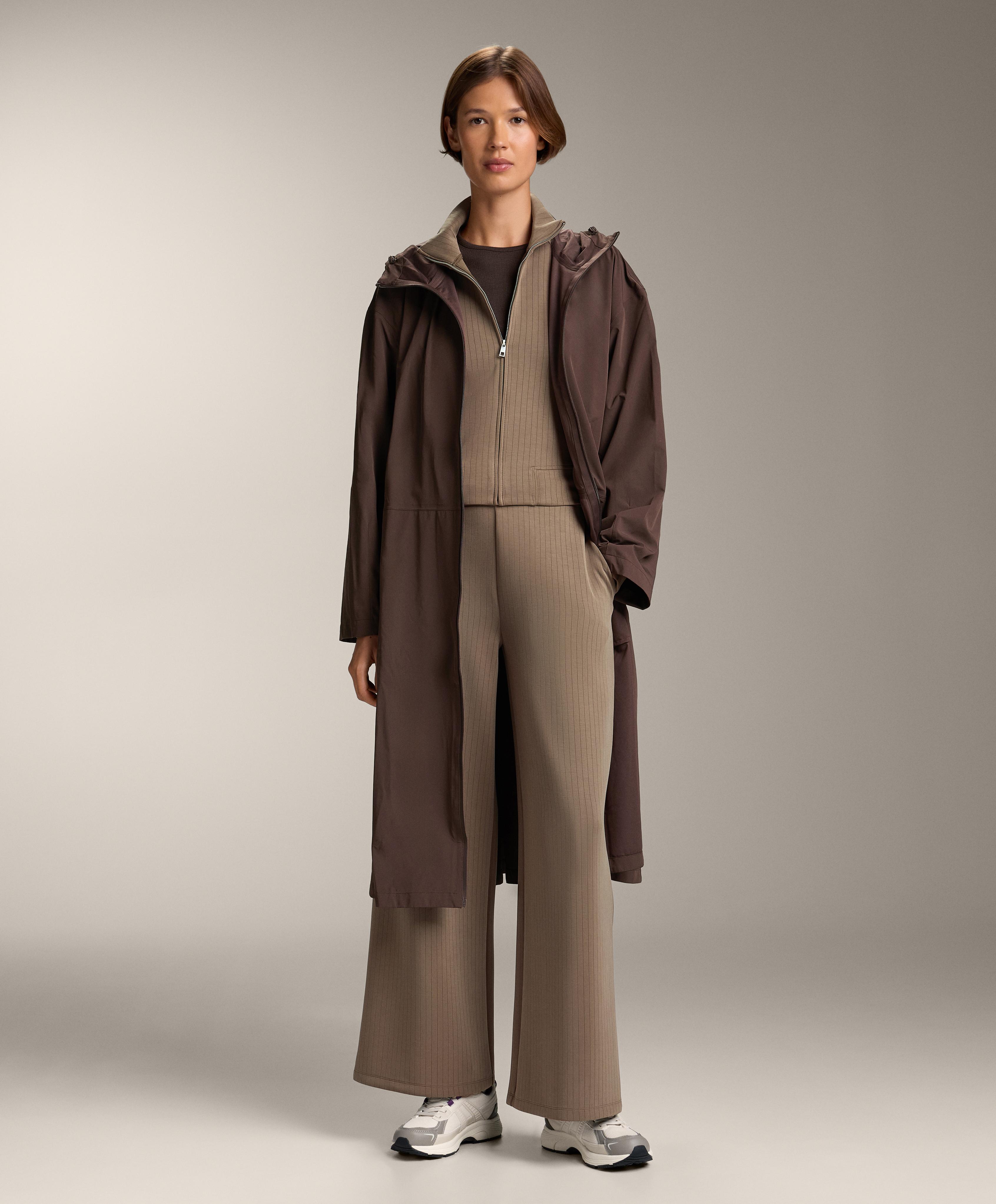 Striped high-neck jacket with soft-touch modal
