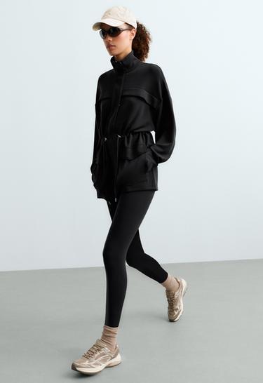 Long soft-touch modal jacket with pockets — BLACK 5
