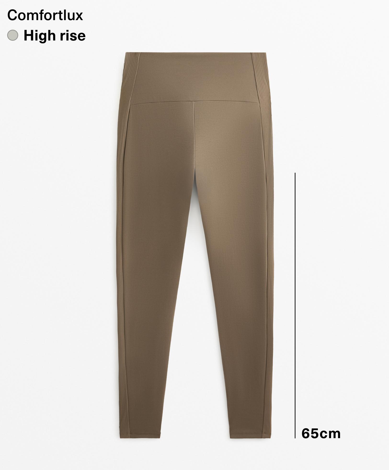 لغينغ للكاحل بخصر عالٍ comfortlux مضلع 65 سم