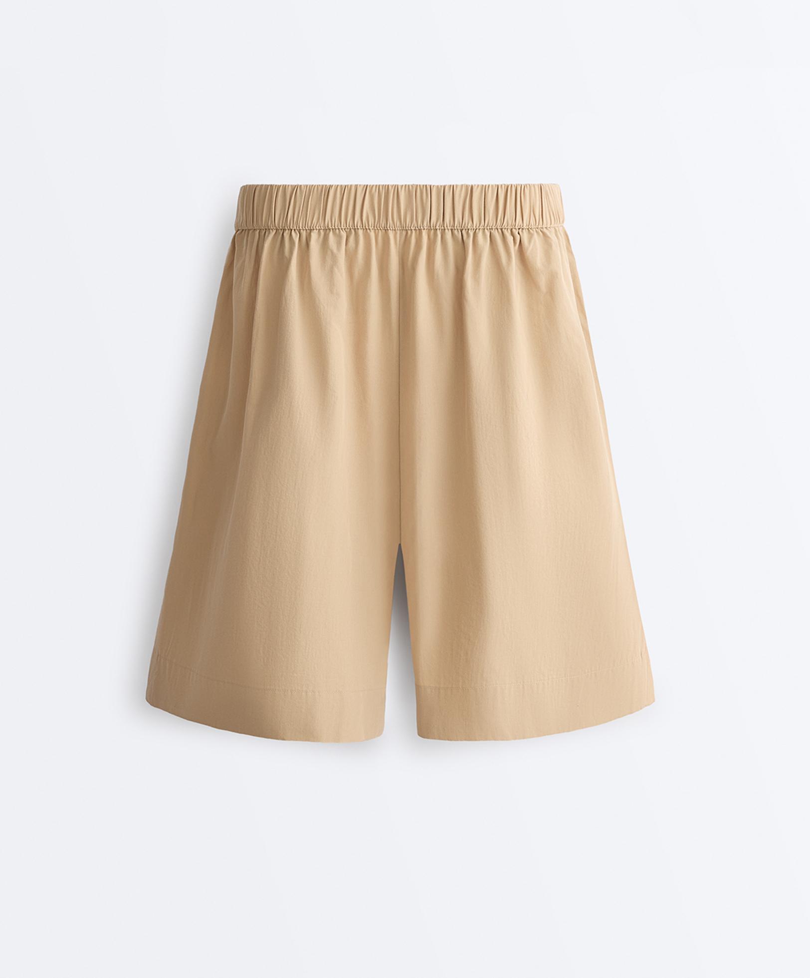 100% cotton Bermuda shorts — CAMEL