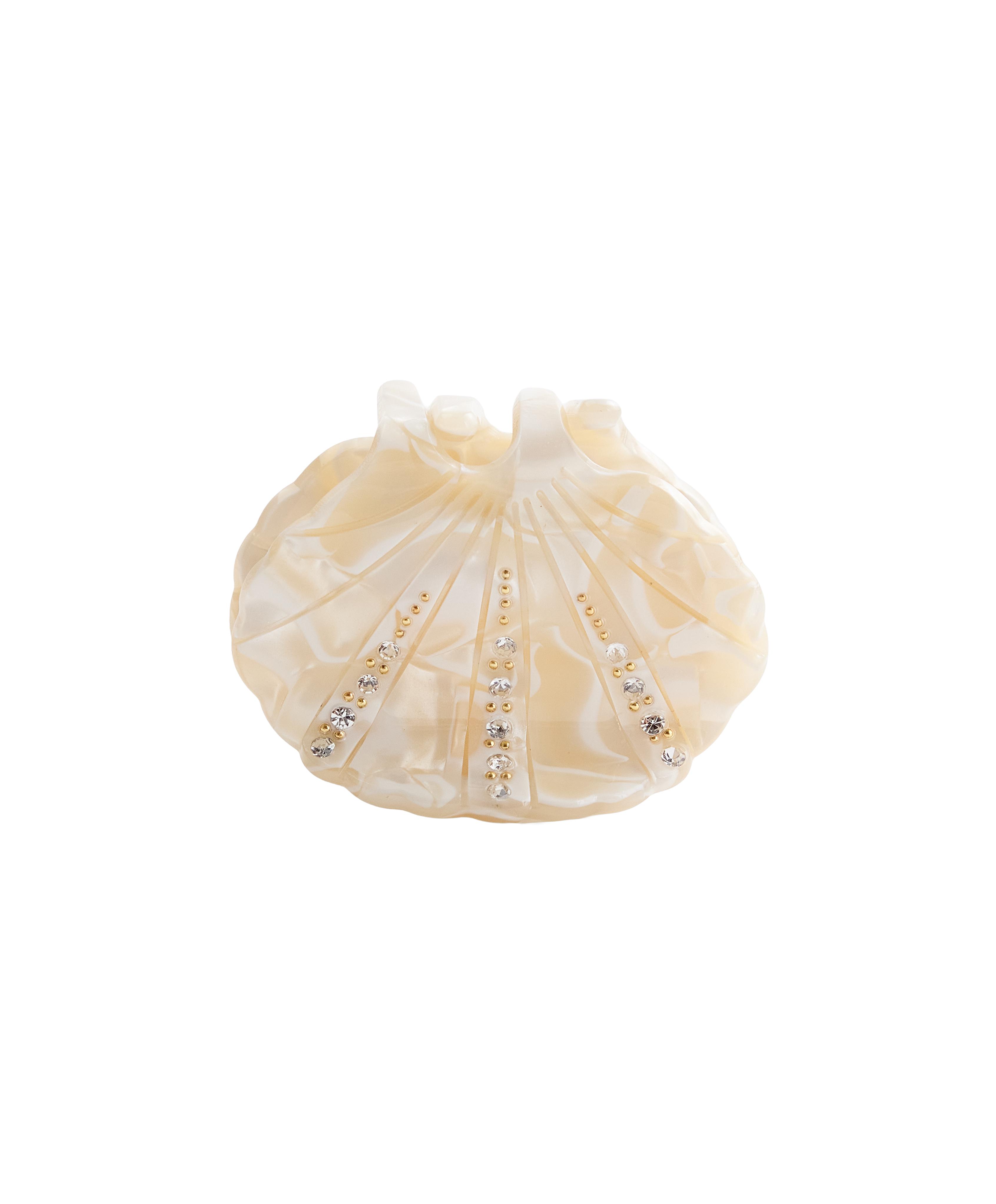 Small shell hair clip — SAND