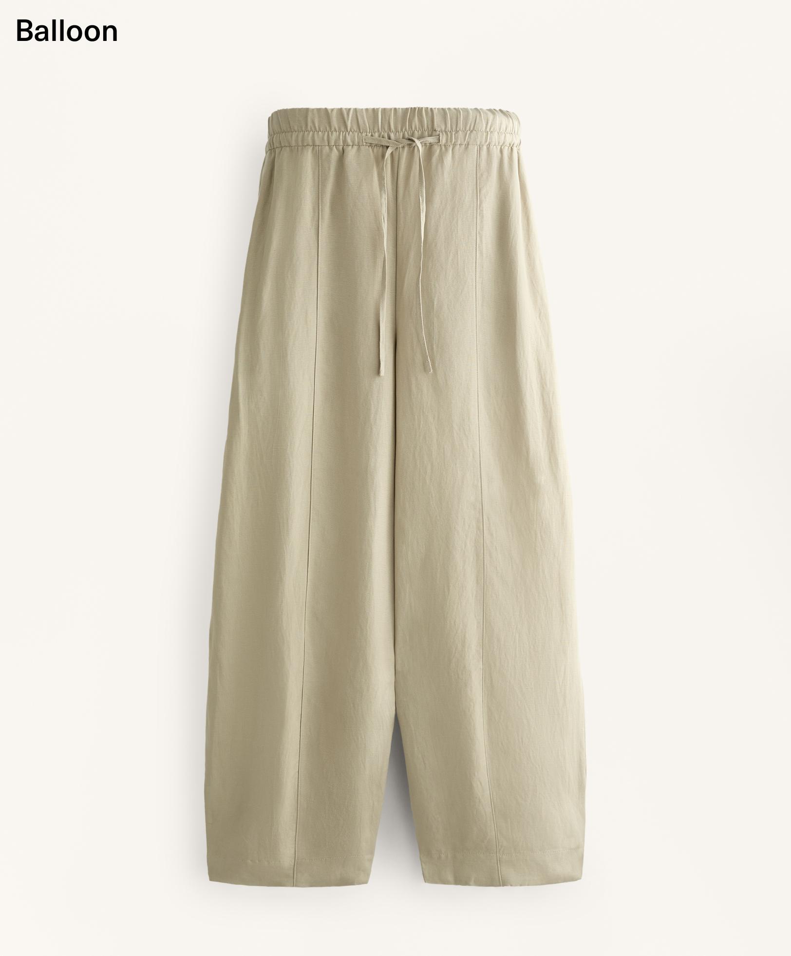 Balloon trousers with seams, lyocell blend and 24% linen