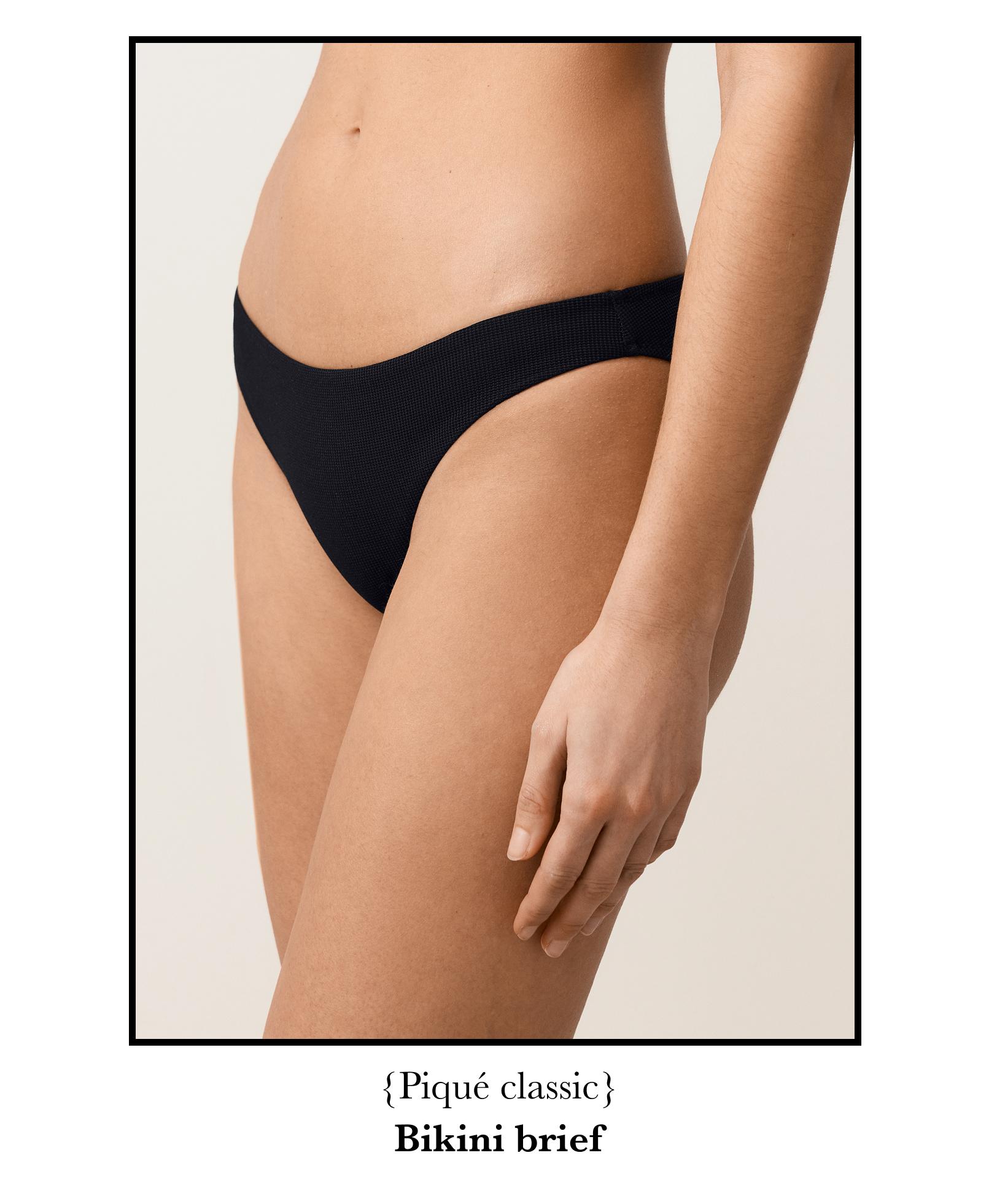 Piqué classic bikini briefs — BLACK