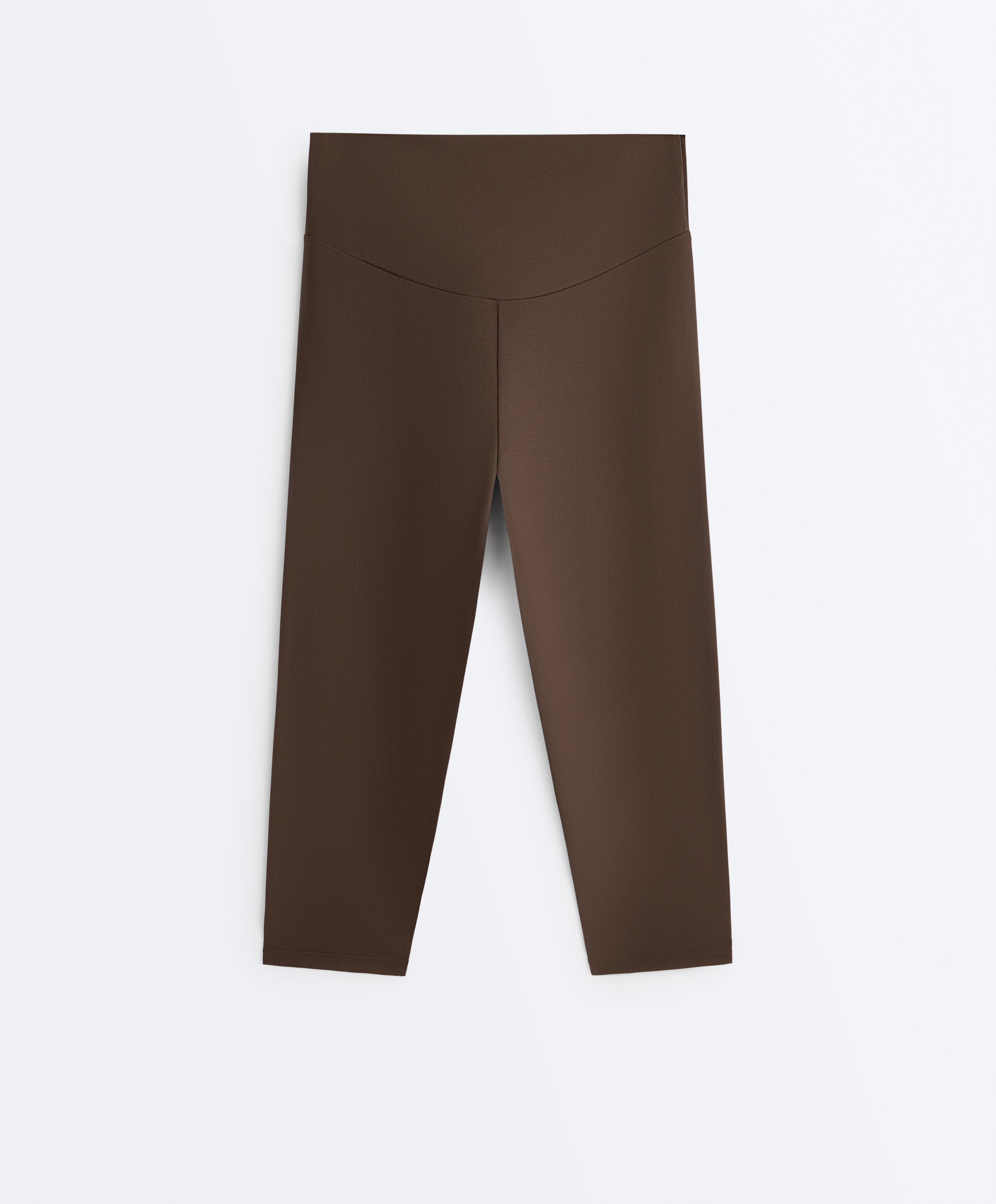 Comfortlux high-rise 40cm knee-length leggings — DARK BROWN