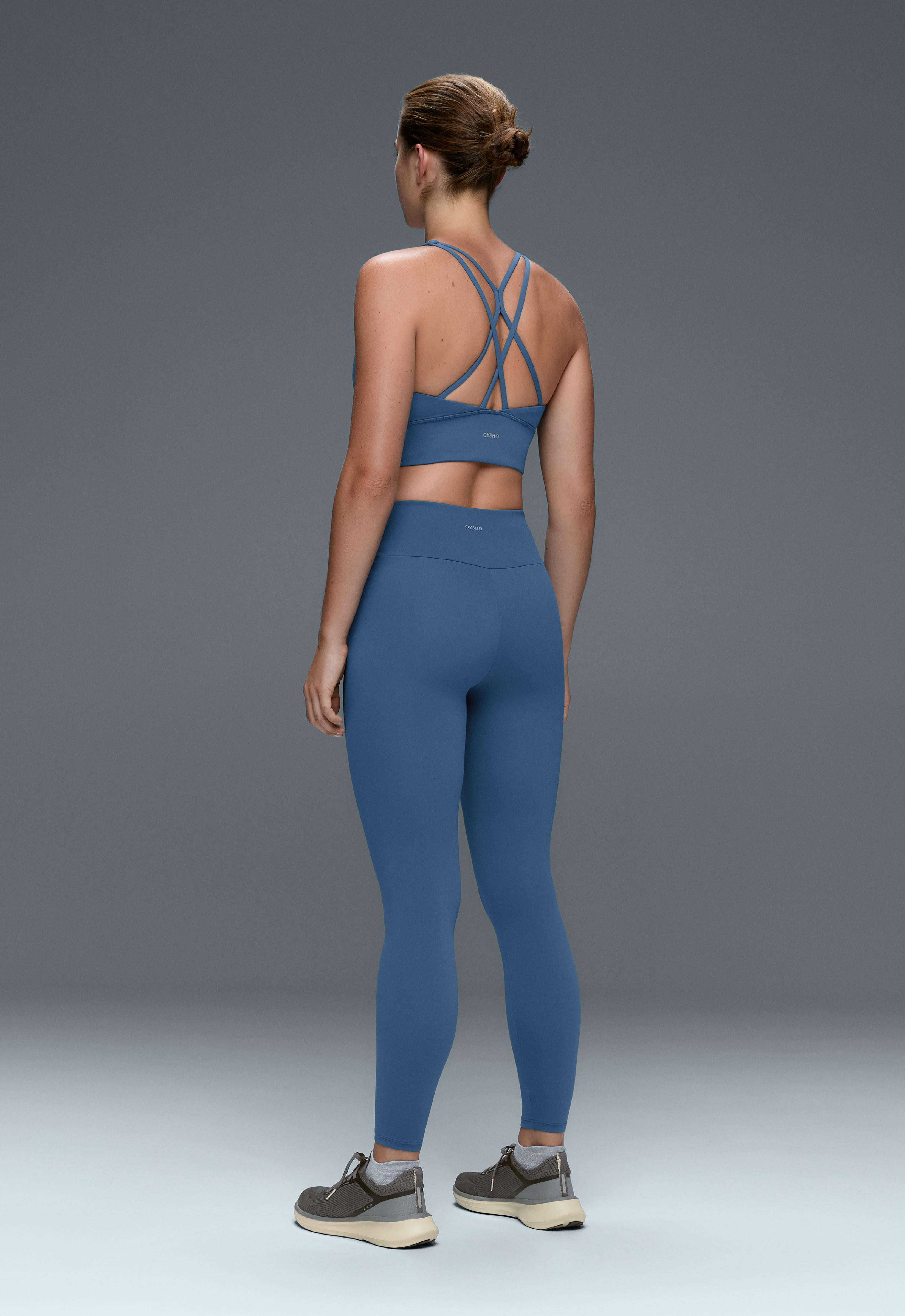 Medium-support Comfortlux sports bra with cups — MID GREY-BLUE