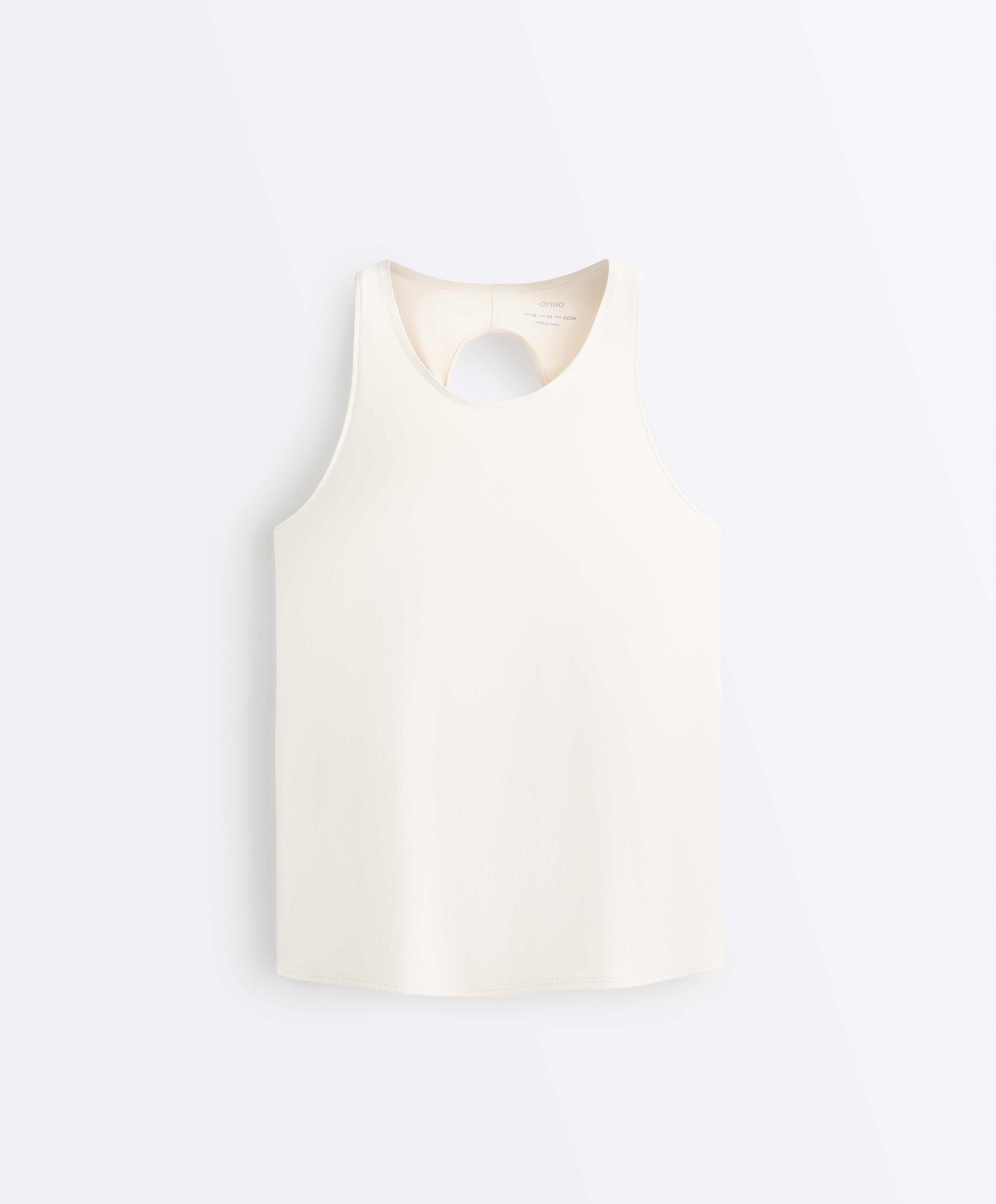 Comfortlux cross-back T-shirt — PALE ECRU