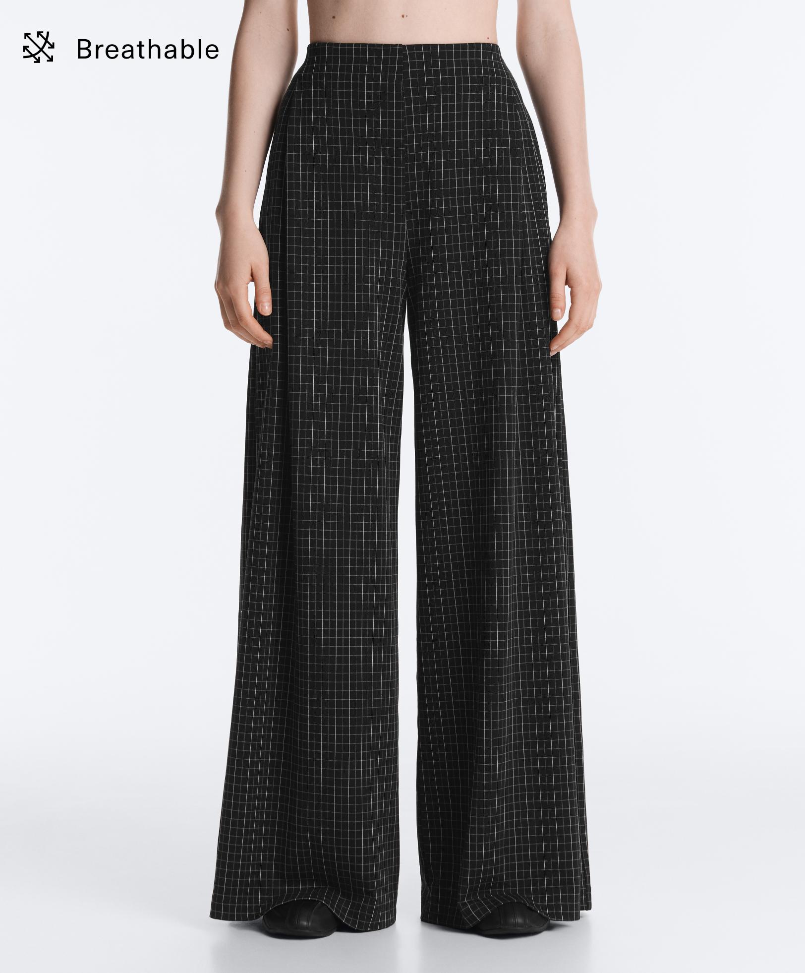 Check pique wide-leg trousers Check pique wide-leg trousers