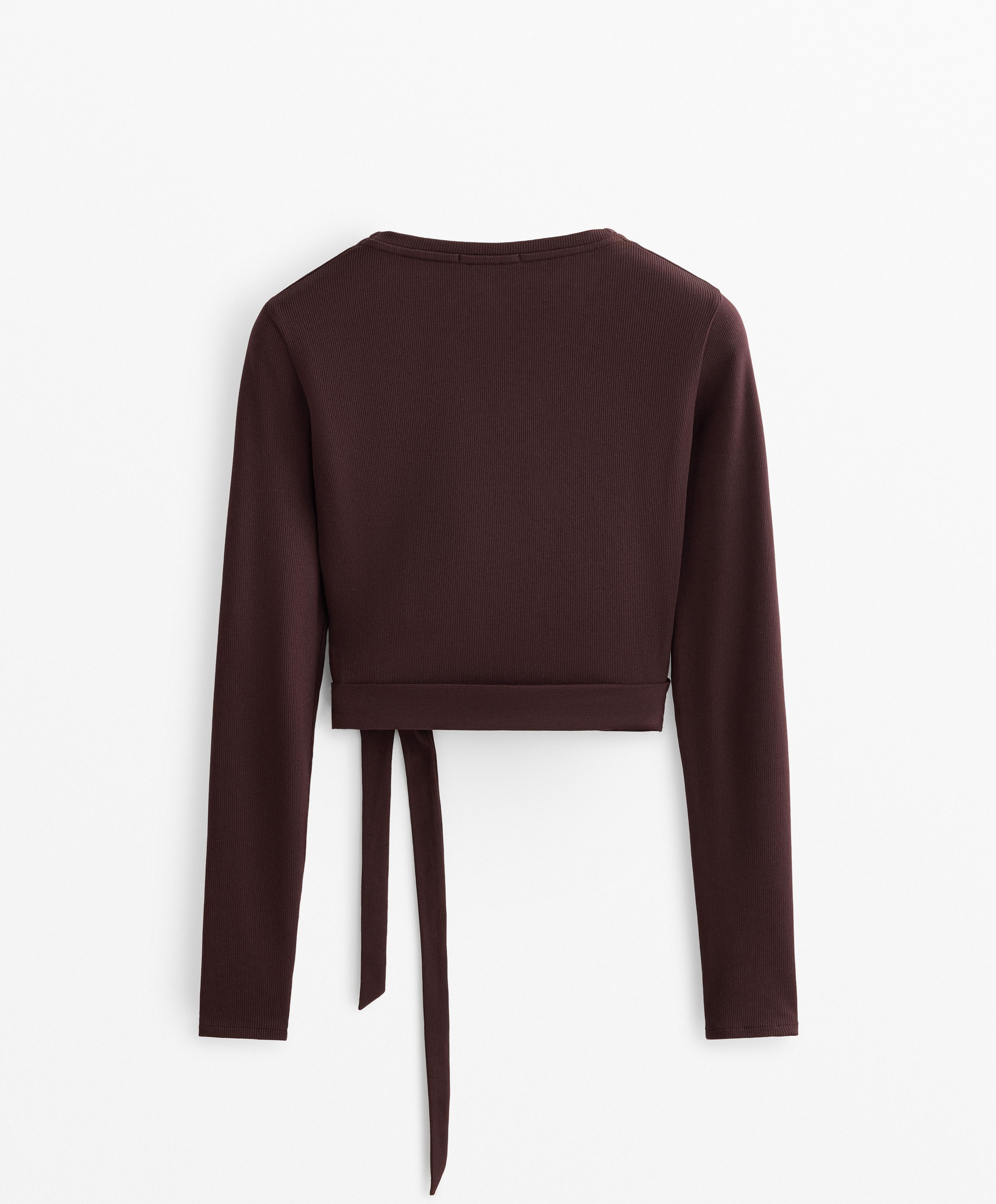 Rib cotton blend wrap top