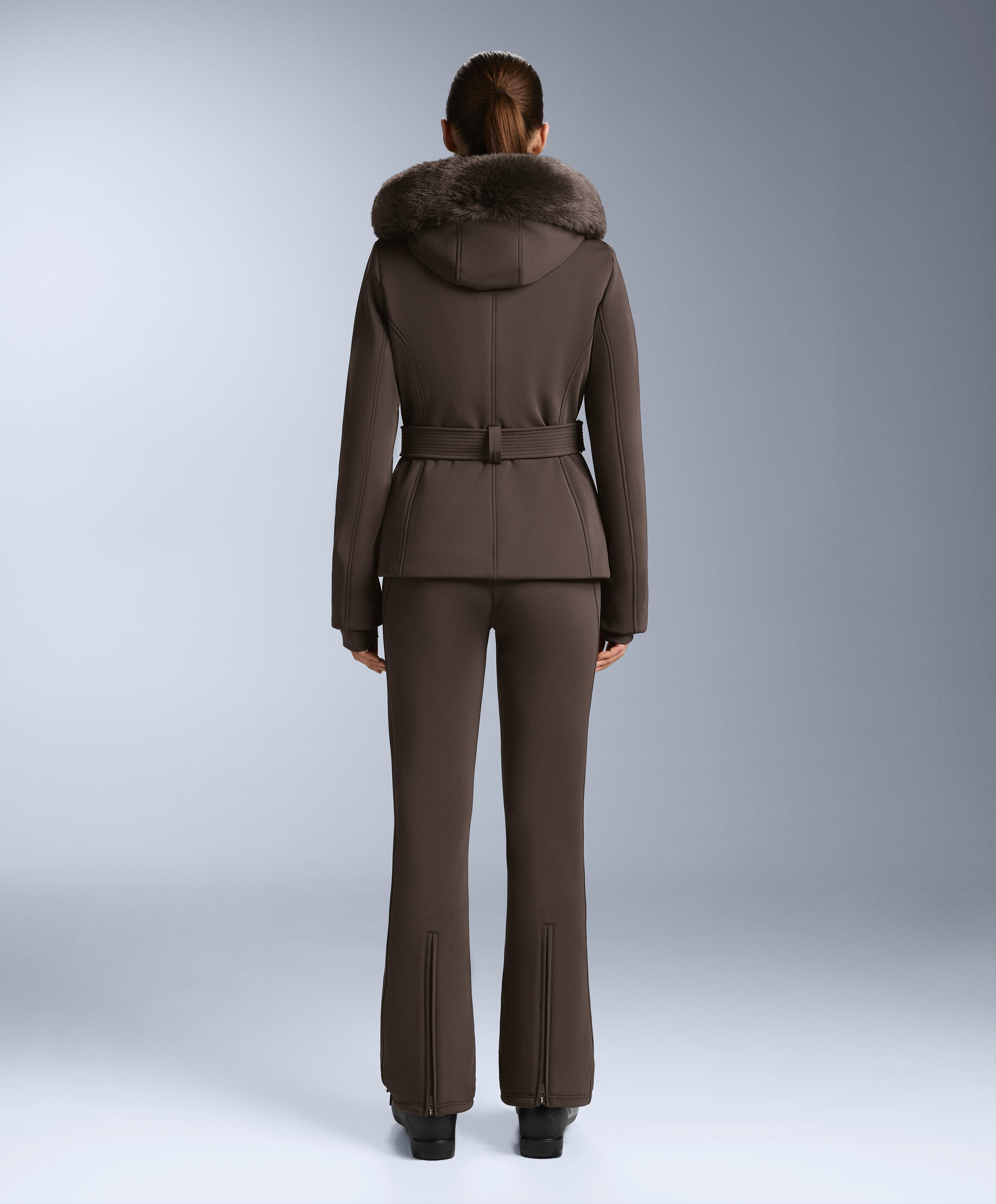 Primaloft® SKI water-resistant super-slim fit jacket — DARK BROWN