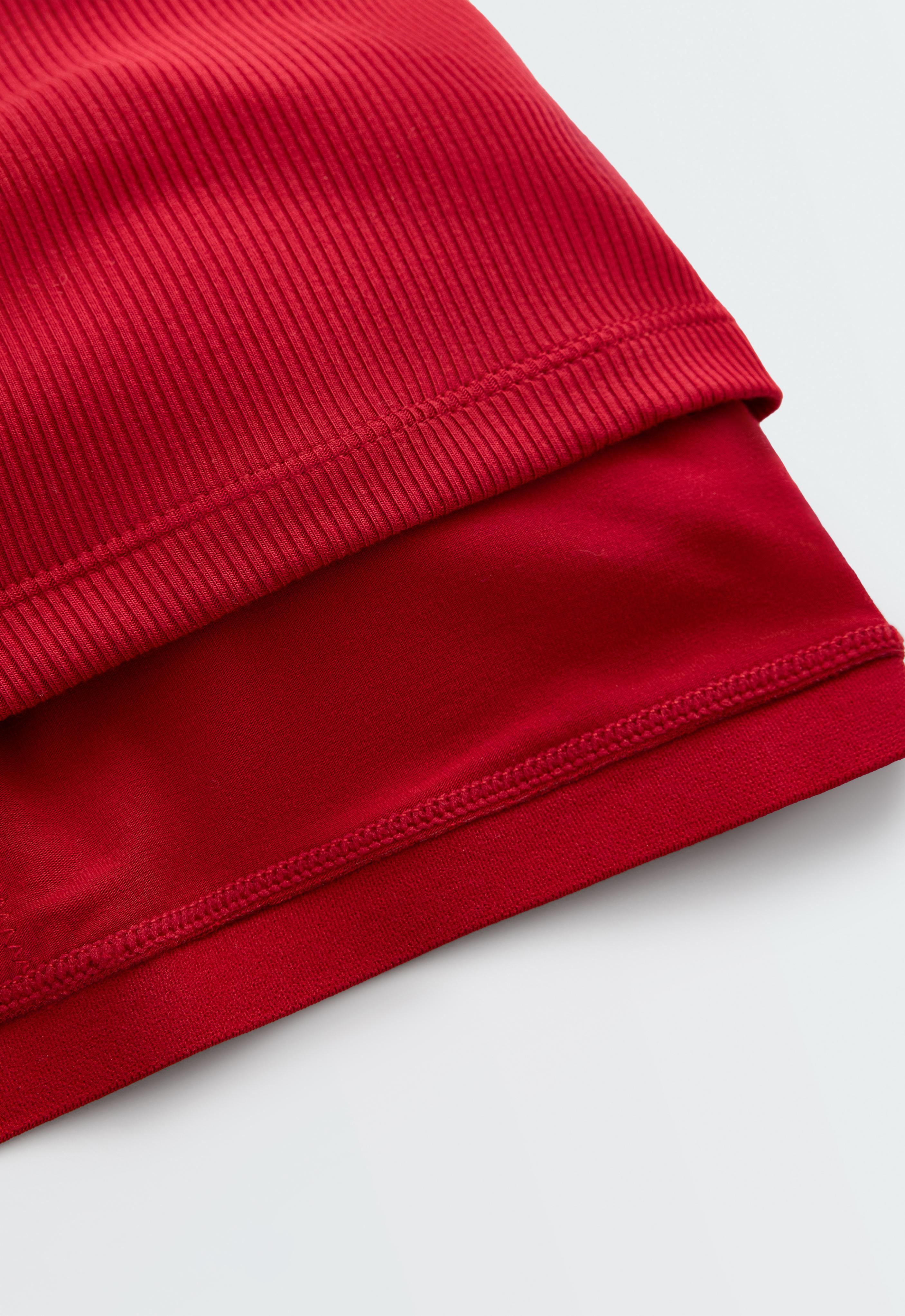 Rib modal blend long tank top — STRONG RED