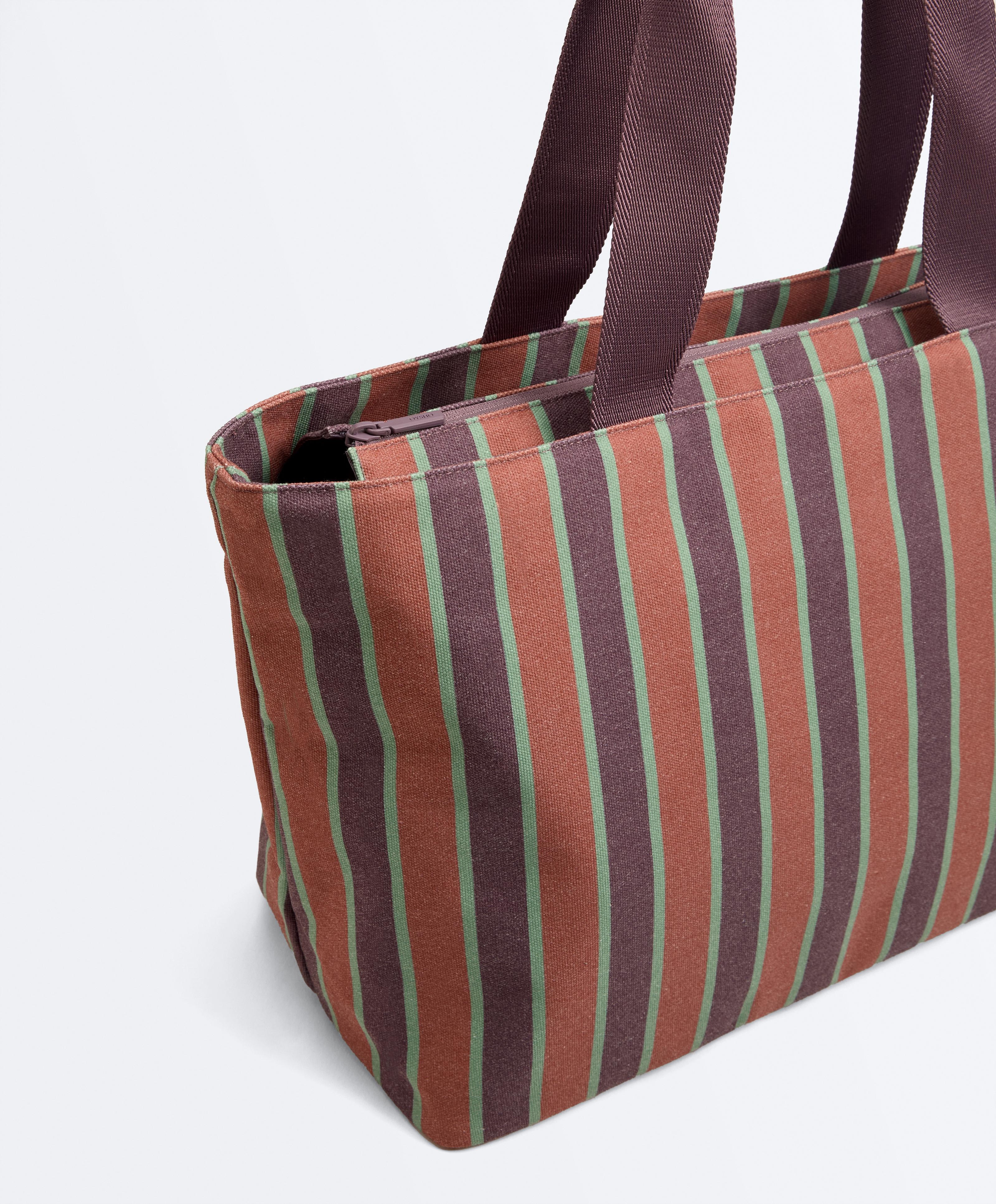 Striped canvas tote bag — COMBINED