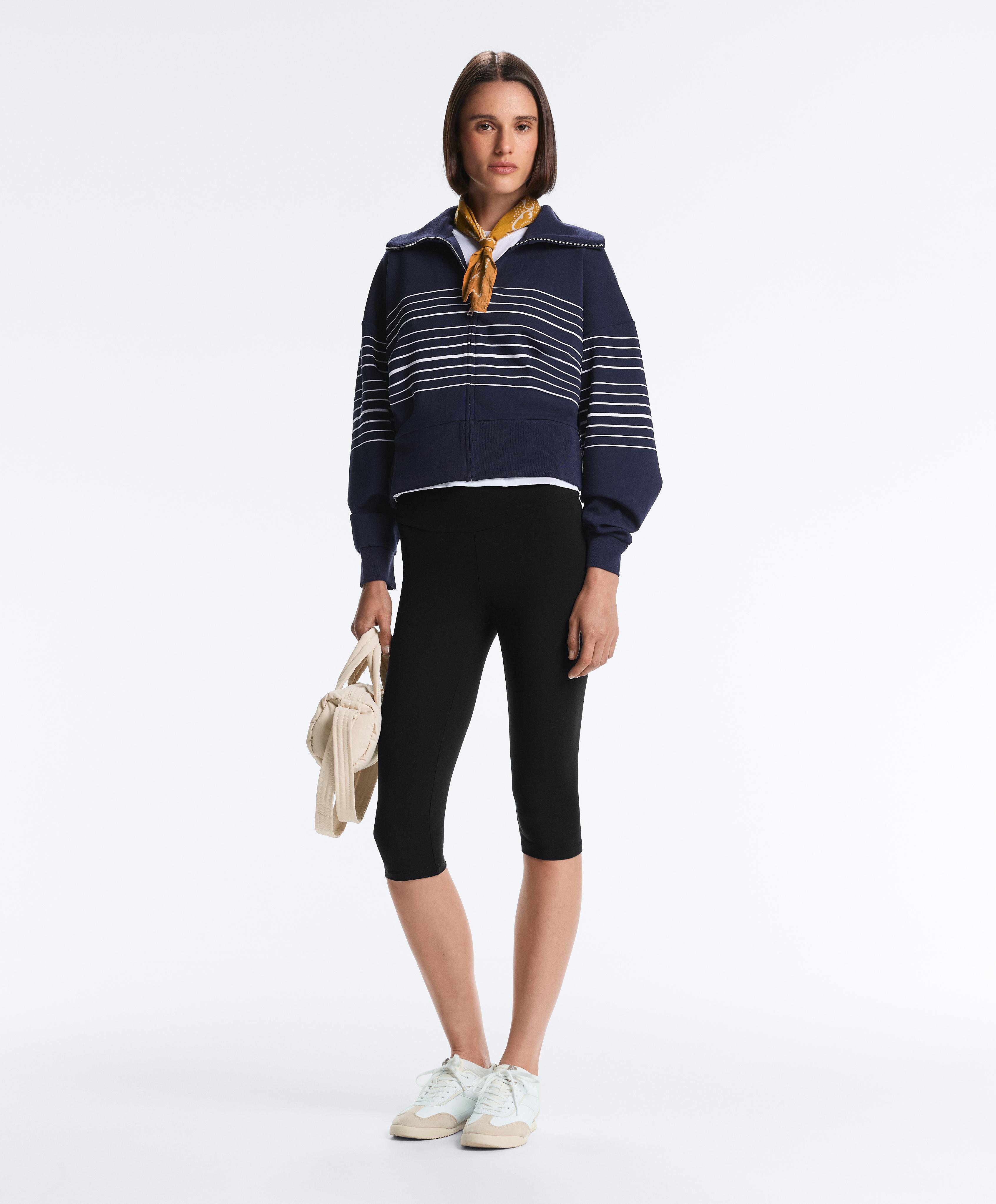Soft-touch striped sailor jacket with modal Soft-touch striped sailor jacket with modal
