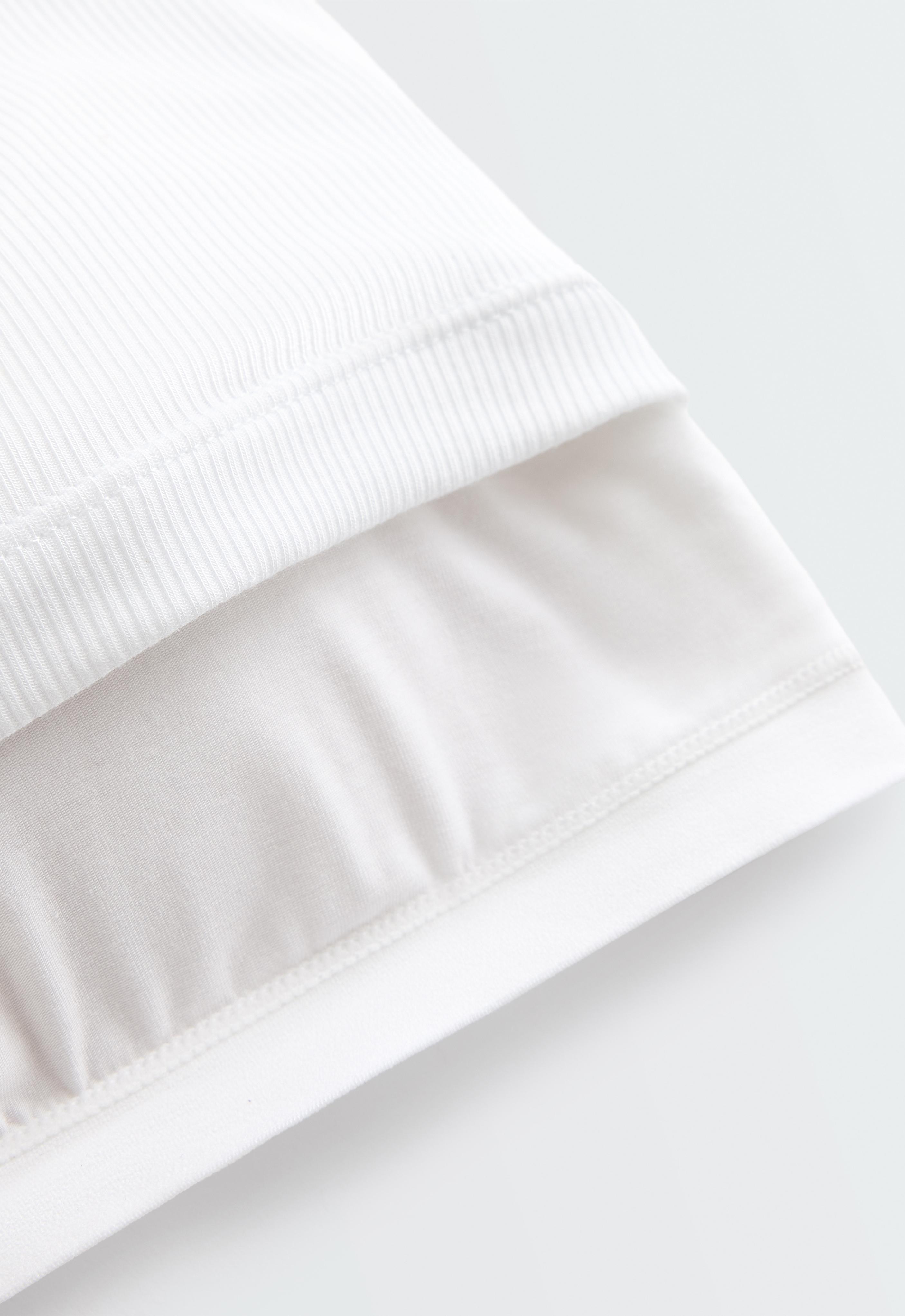 Rib modal blend long tank top — WHITE 