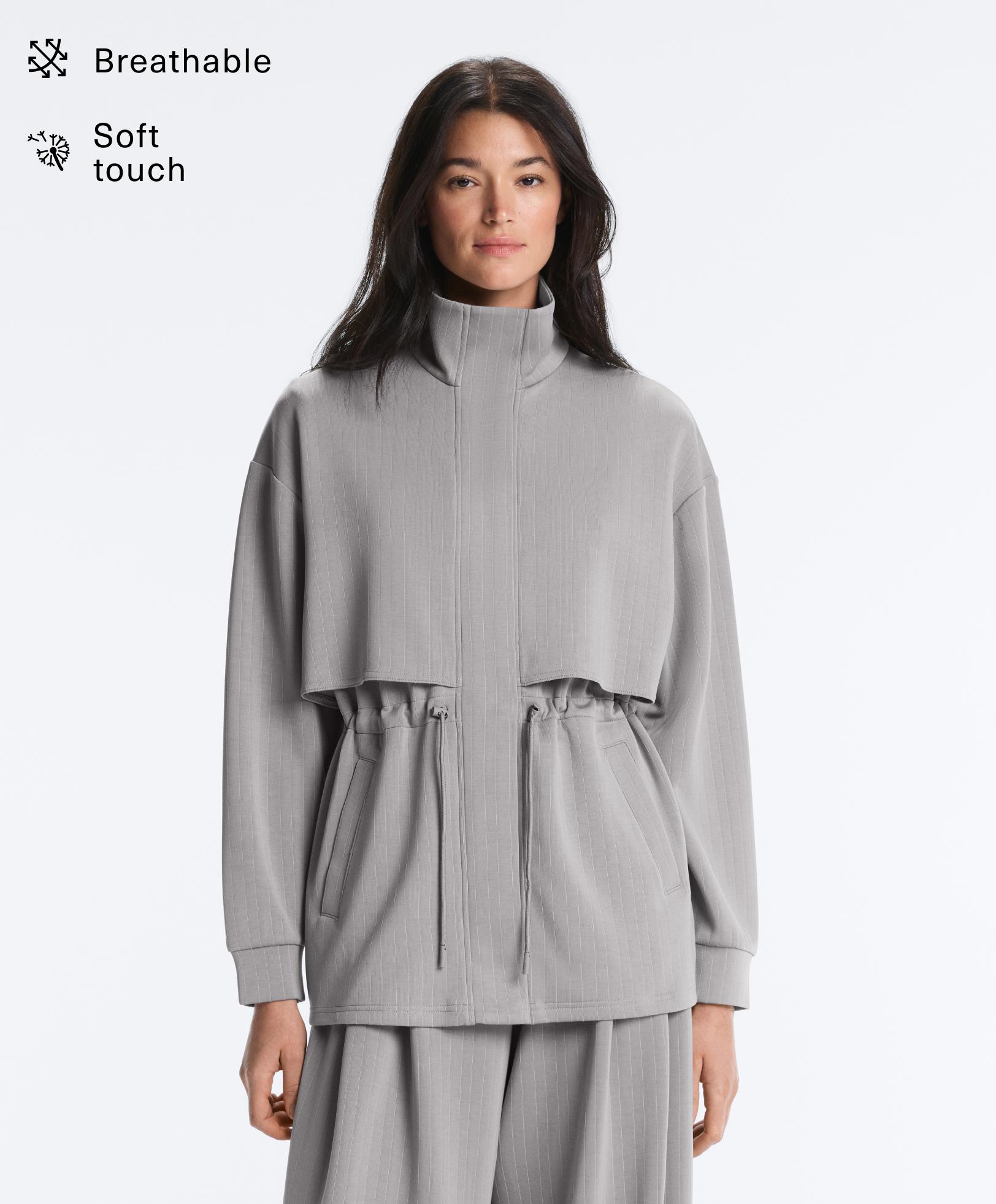 Дълго яке с модал, меко на допир, райе