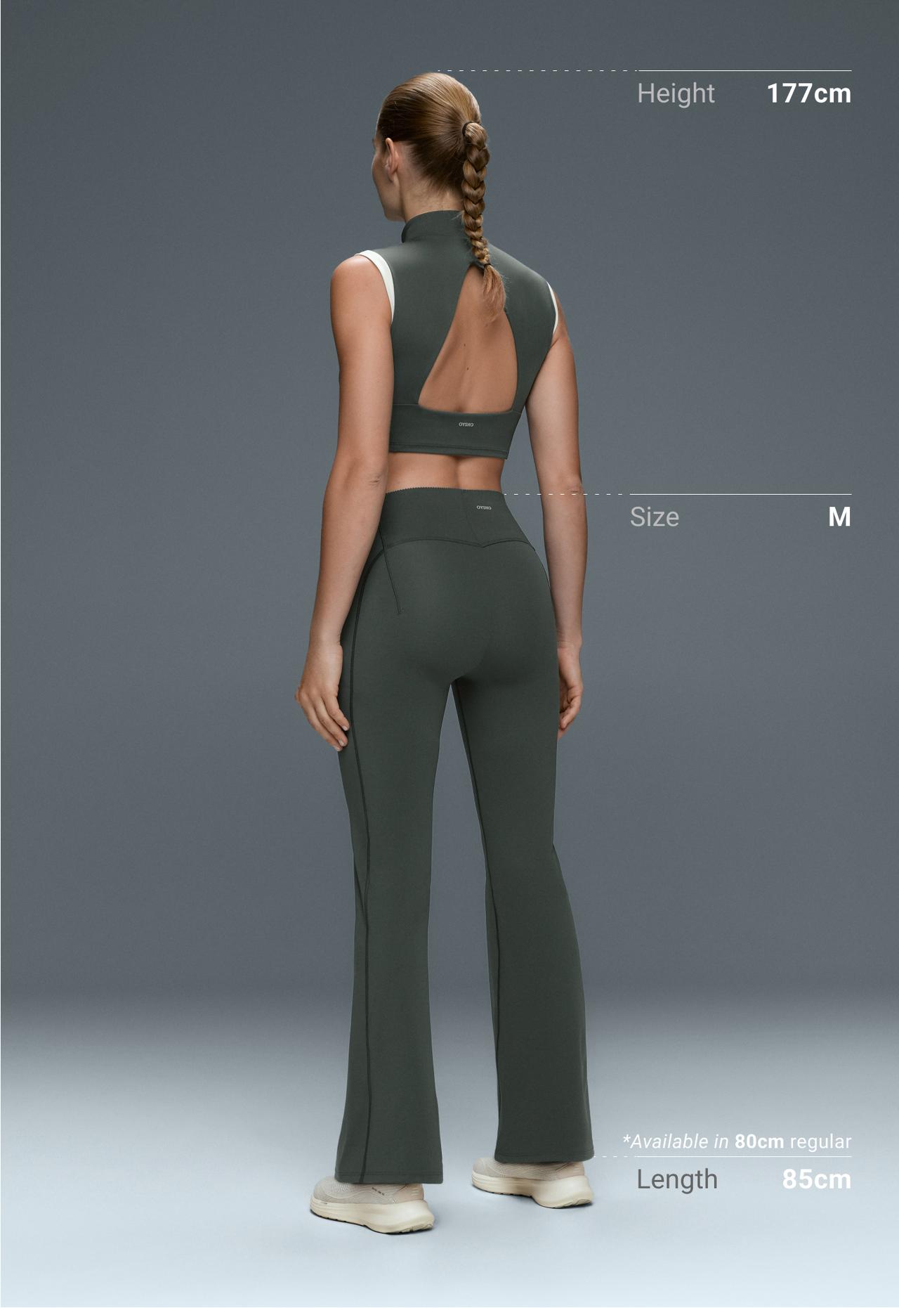 High-rise Compressive Raise Up flare trousers — OCEAN