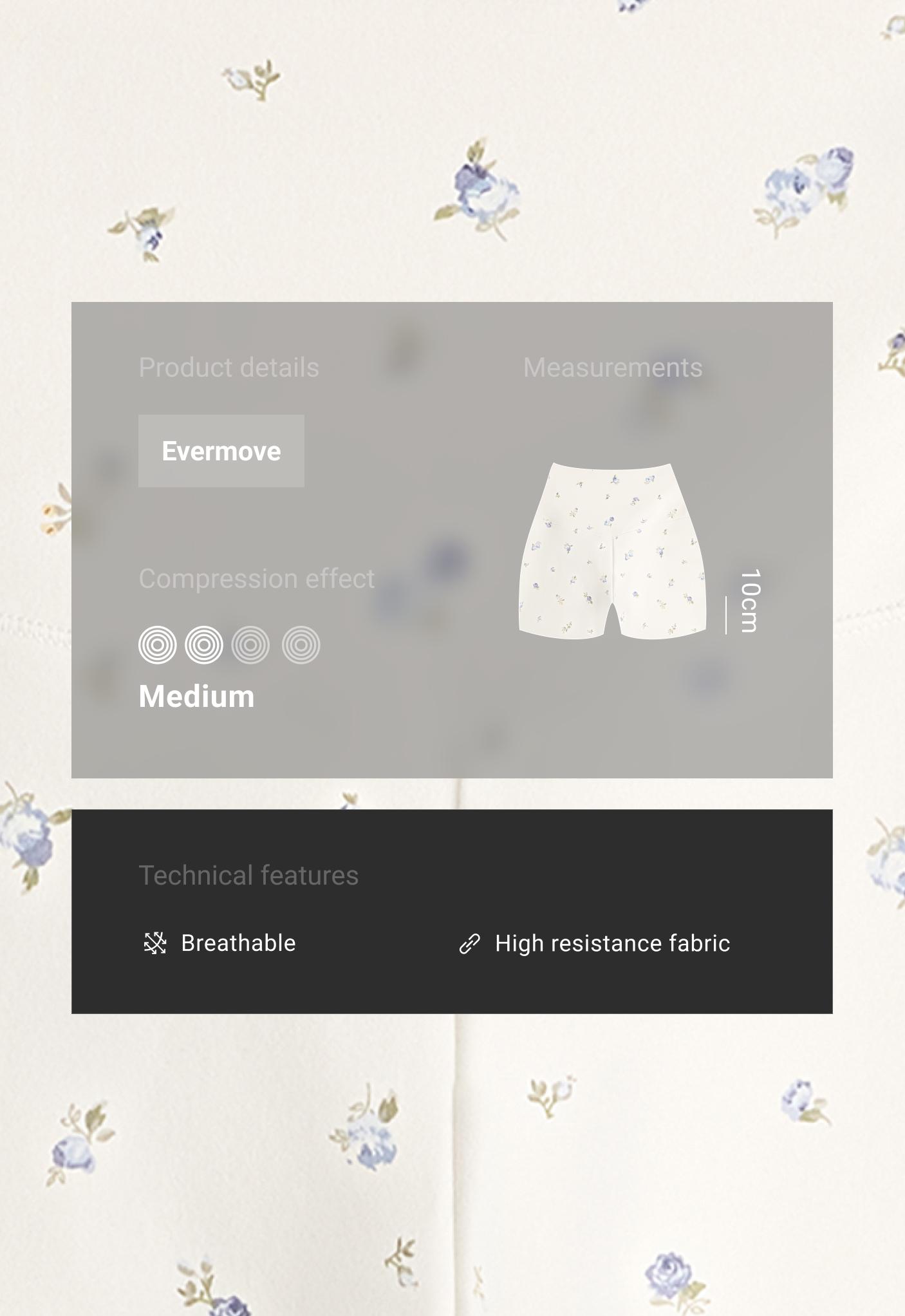 Hot pants high rise Evermove 10 ซม. ลายดอกไม้