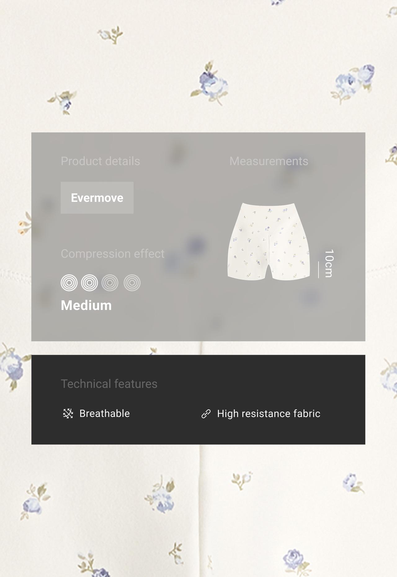 Evermove high-rise 10cm hot pants with floral print — PALE ECRU