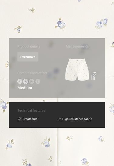 Evermove high-rise 10cm hot pants with floral print — PALE ECRU 2
